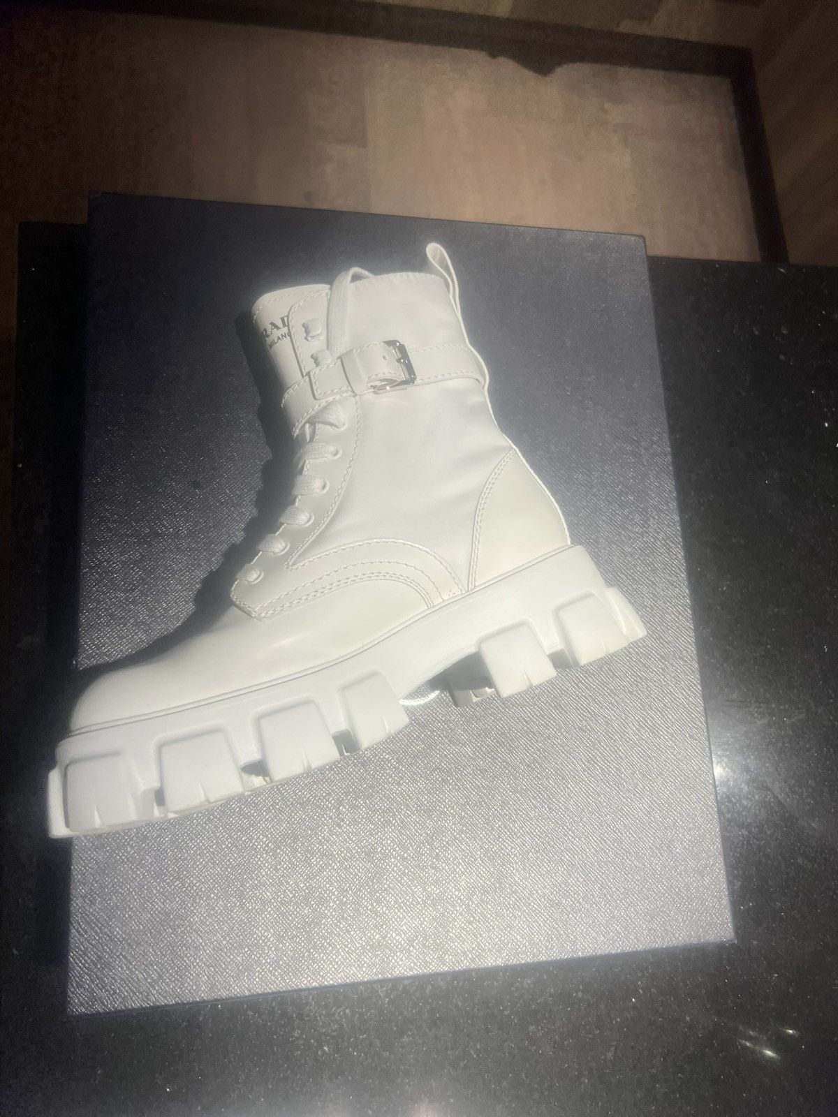 Prada Prada White Monolith leather and Re-Nylon boots with pouch Size US 9.5 / EU 42-43 - 8 Thumbnail