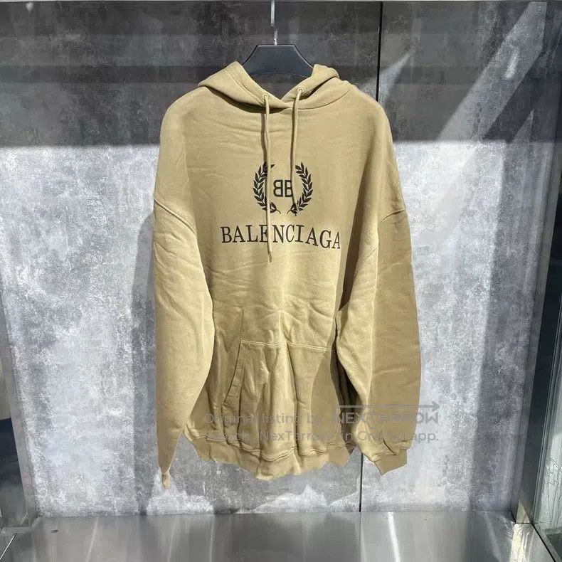 Balenciaga Balenciaga Khaki wheat pattern hoodie Size US M / EU 48-50 / 2 - 1 Thumbnail