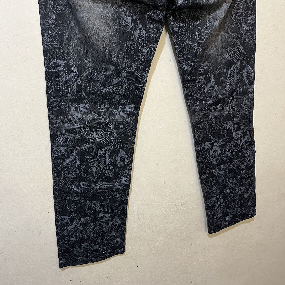 Japanese Brand Korse by Rei Takahashi Koi Fish Button Fly Denim Pants Size US 32 / EU 48 - 14 Thumbnail