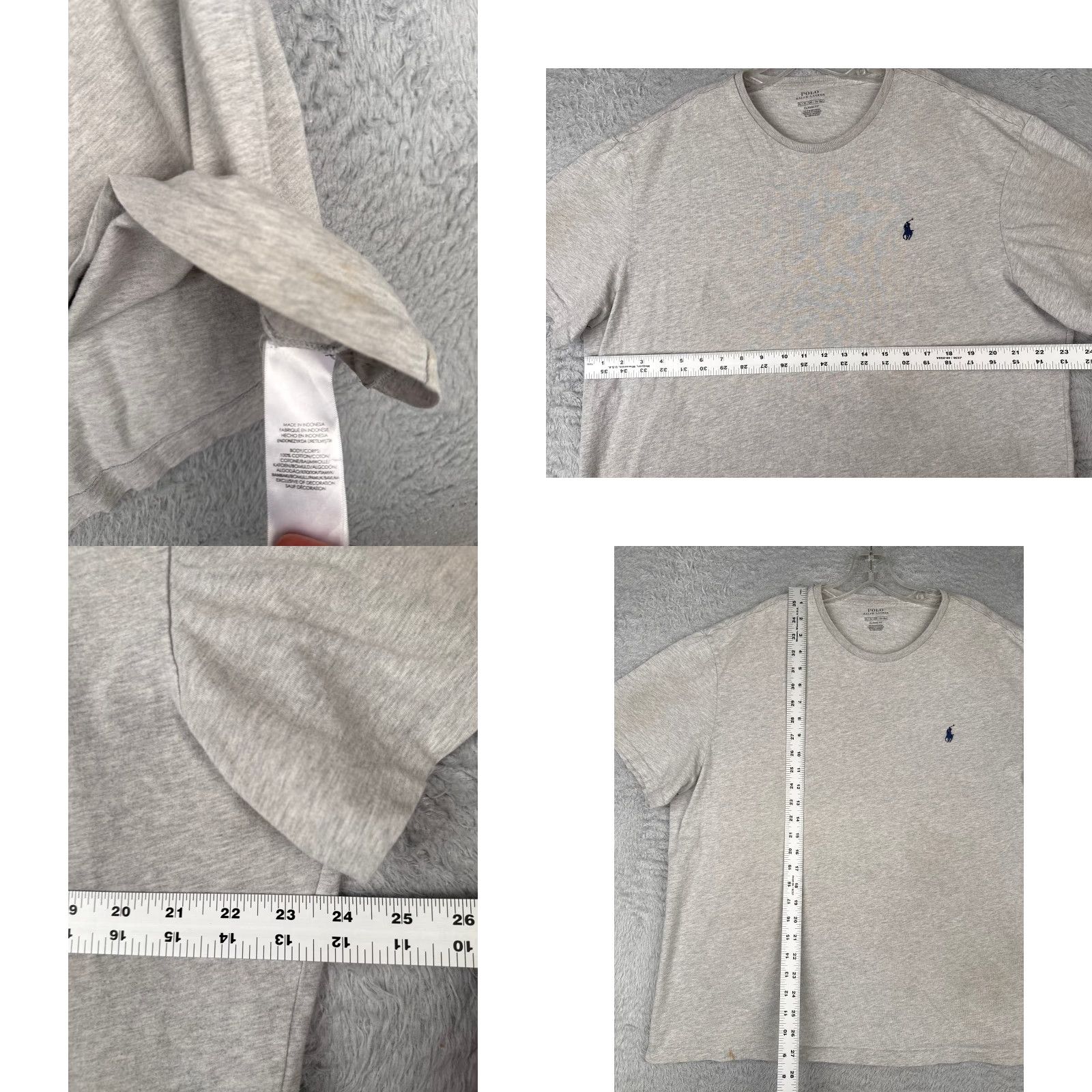 Ralph Lauren Polo Ralph Lauren Shirt Men's XL Gray Cotton Short Sleeve Crew Neck Logo Embroidered Designer American Mens Size US XL / EU 56 / 4 - 8 Thumbnail