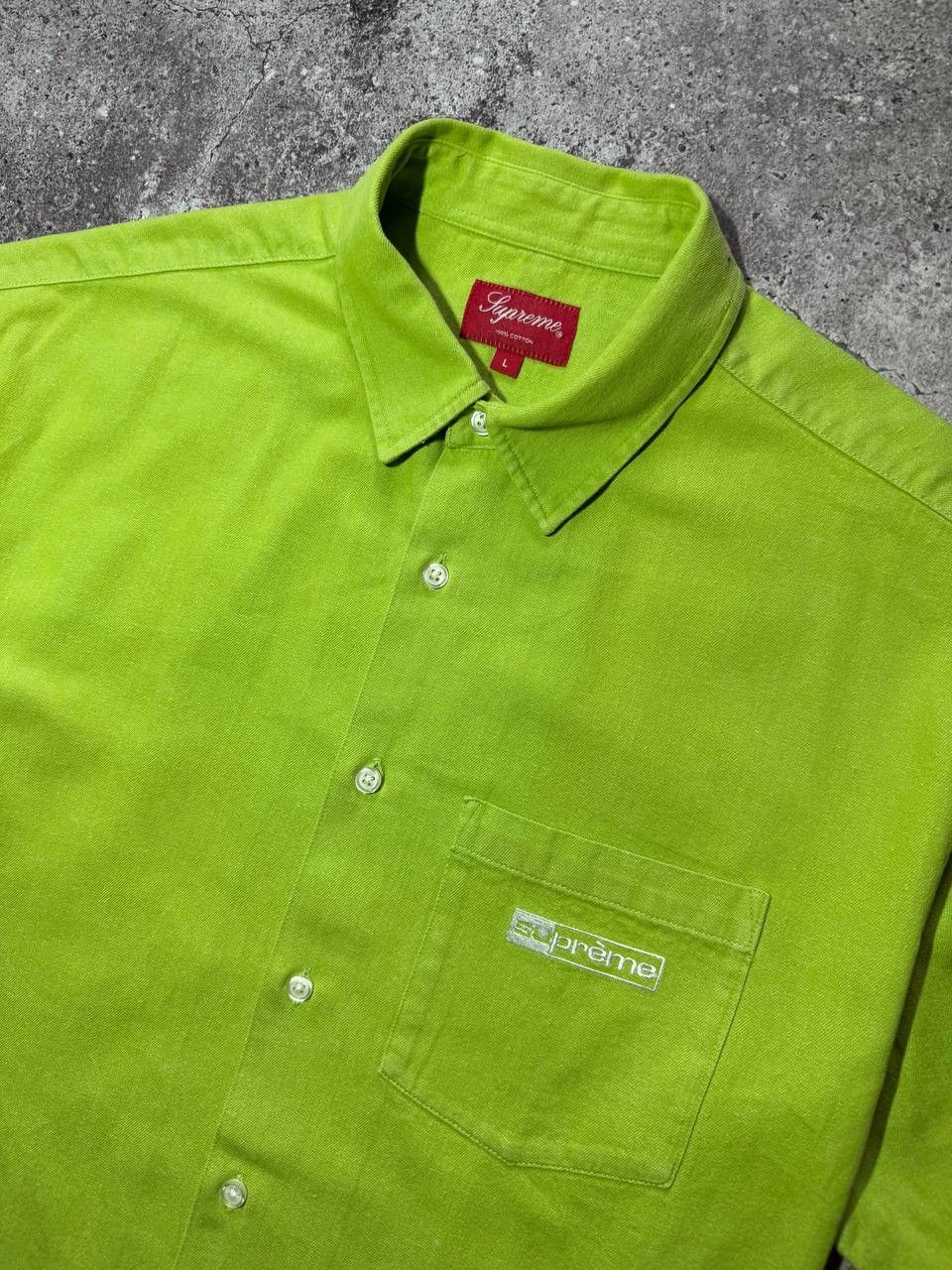 Supreme Supreme Green Short Sleeves Shirt Button up Embroidered Logo Size US L / EU 52-54 / 3 - 3 Thumbnail
