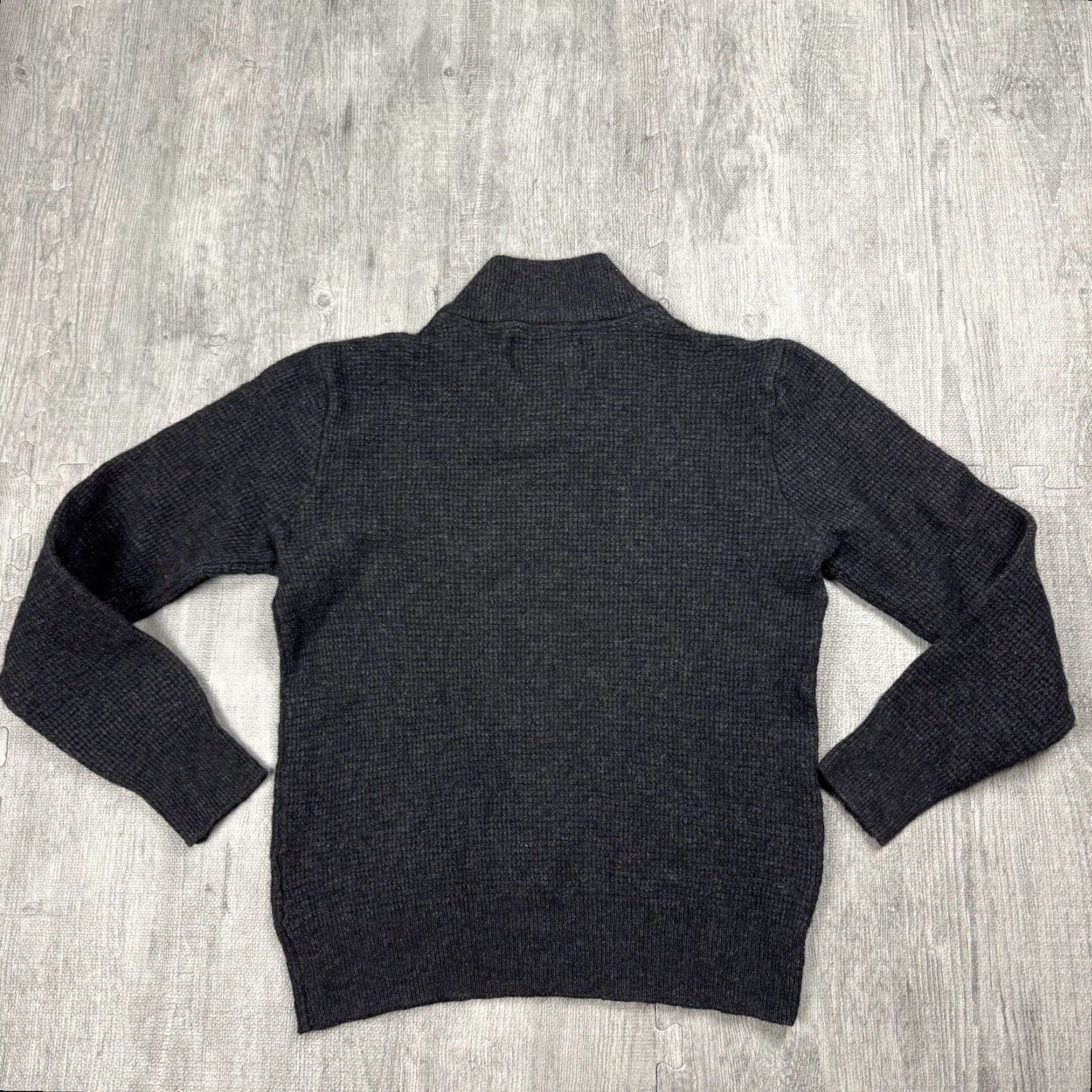 Schott SCHOTT BROS Wool Blend Waffle Knit Sweater Mens L Dark Gray Shawl Collar Pullover Vintage-Style Preppy 20s 30s 40s Theme Size US L / EU 52-54 / 3 - 5 Thumbnail