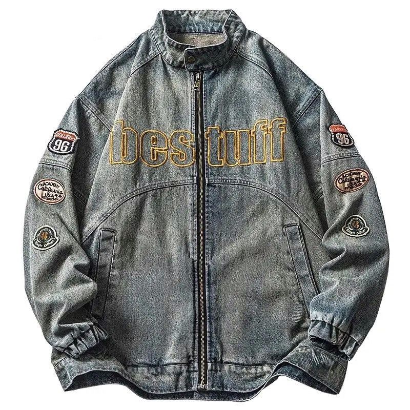 Vintage American vintage denim jacket bomber oversize y2k unisex Size US L / EU 52-54 / 3 - 2 Thumbnail