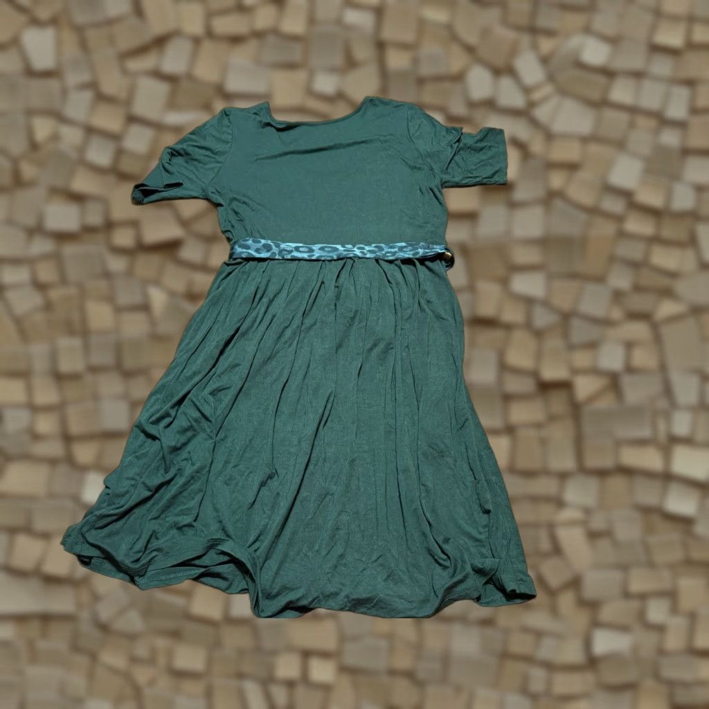 Vintage Grace & Lace Dress Women's Medium Green Short Sleeve Dress Tie Waist A-Line Modern Casual Dress Size 32" / US 10 / IT 46 - 1 Thumbnail