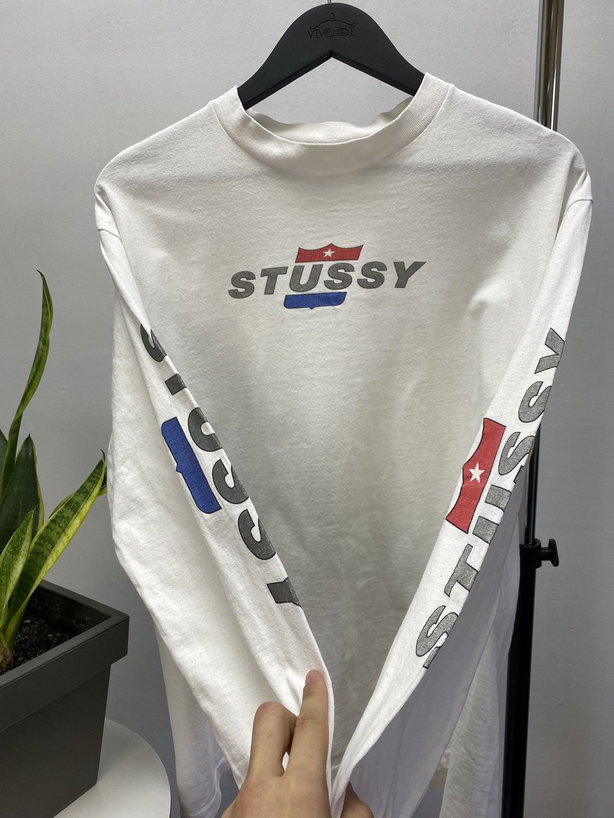 Stussy × Vintage VINTAGE 90s STUSSY LONG SLEEVE T SHIRT MADE IN USA Size US L / EU 52-54 / 3 - 11 Thumbnail