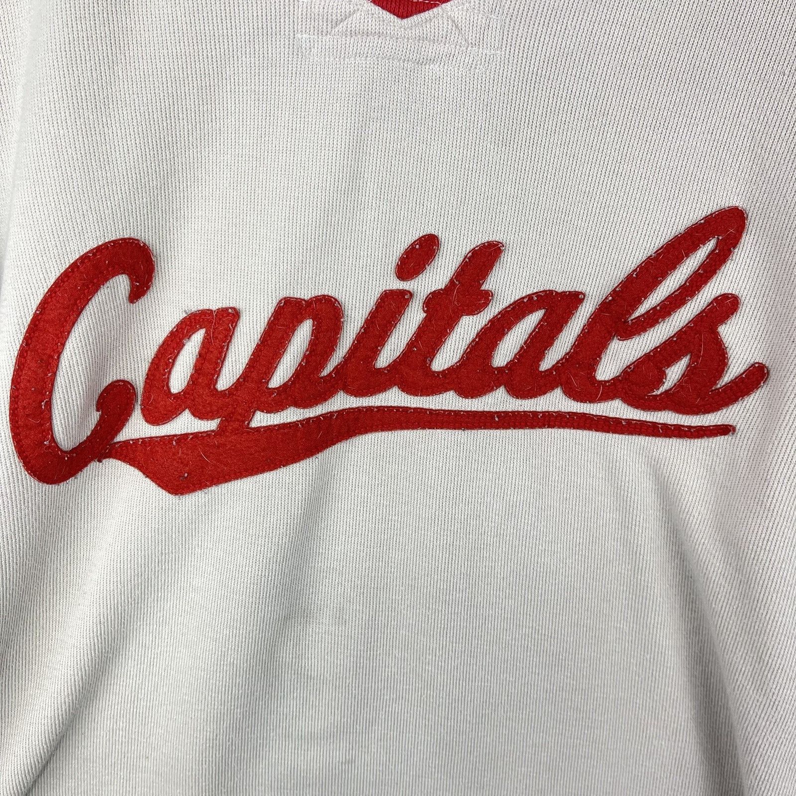 Ccm Vintage CCM Washington Capitals Waffle Knit Thermal Shirt Size 40 - 3 Thumbnail