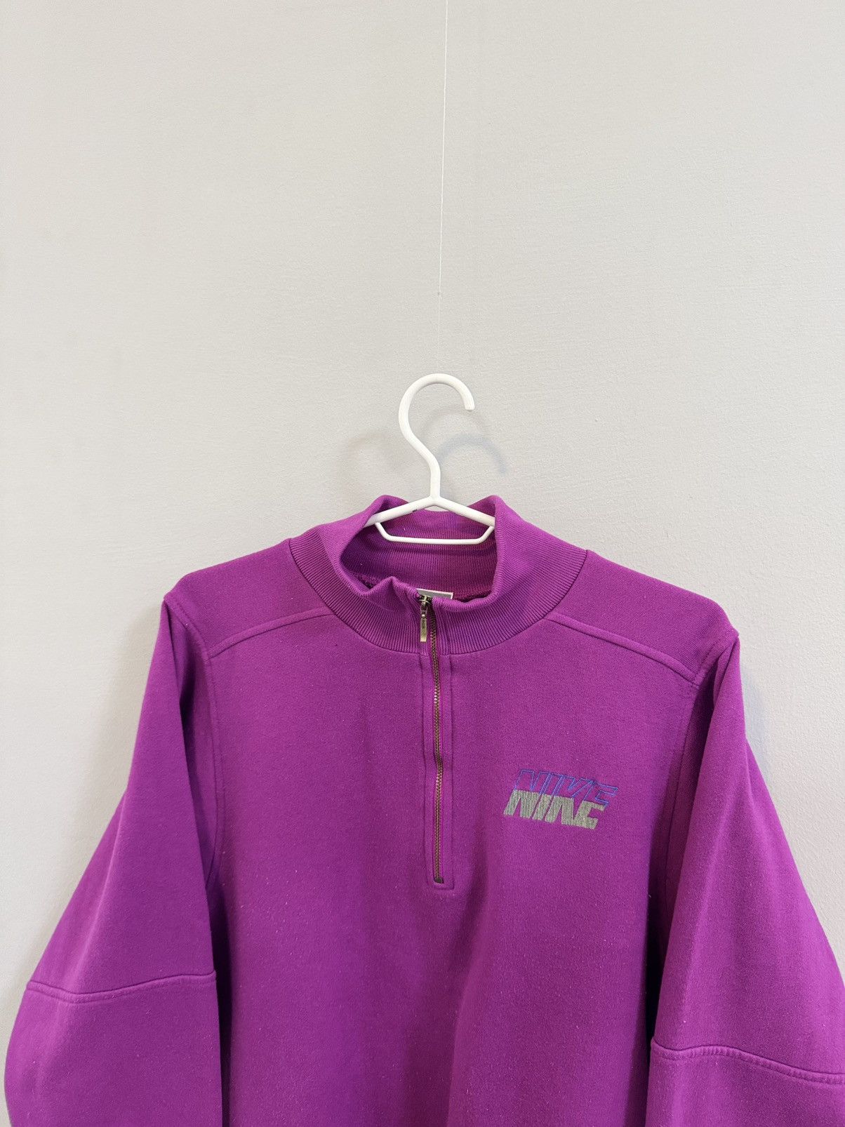 Nike × Vintage 90s Nike Swoosh Vintage Y2K 1/4 Zip Oversized Retro Sweater Size US M / EU 48-50 / 2 - 2 Thumbnail
