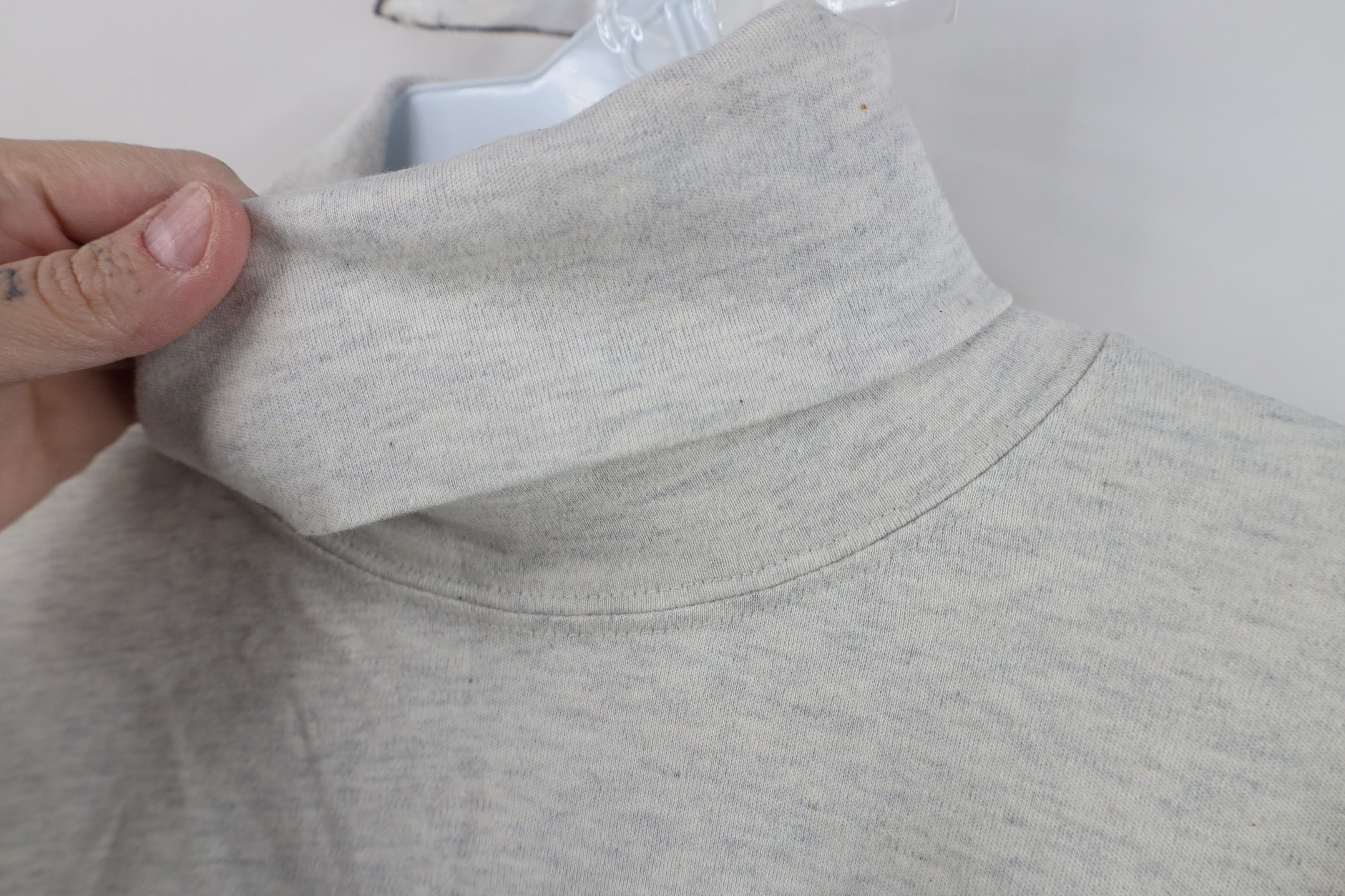 J.Crew Deadstock Vintage 90s J Crew Turtleneck T-Shirt Gray Cotton Size US XL / EU 56 / 4 - 4 Thumbnail