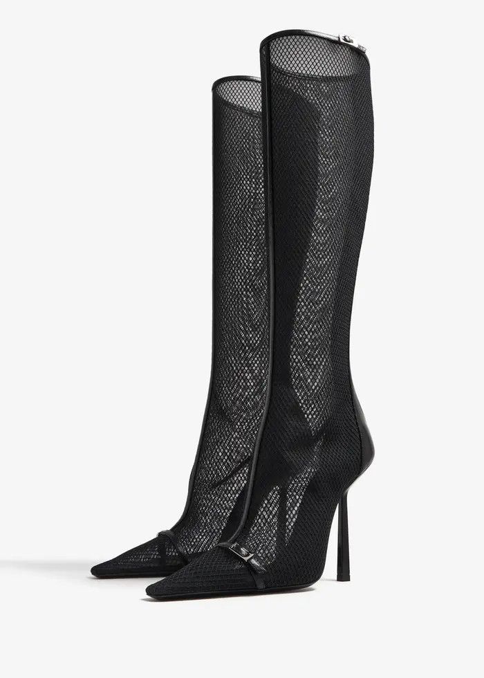 Saint Laurent Paris o1b1hav110325 Oxalis Boots in Mesh in Black Size US 11 / IT 41 - 4 Thumbnail