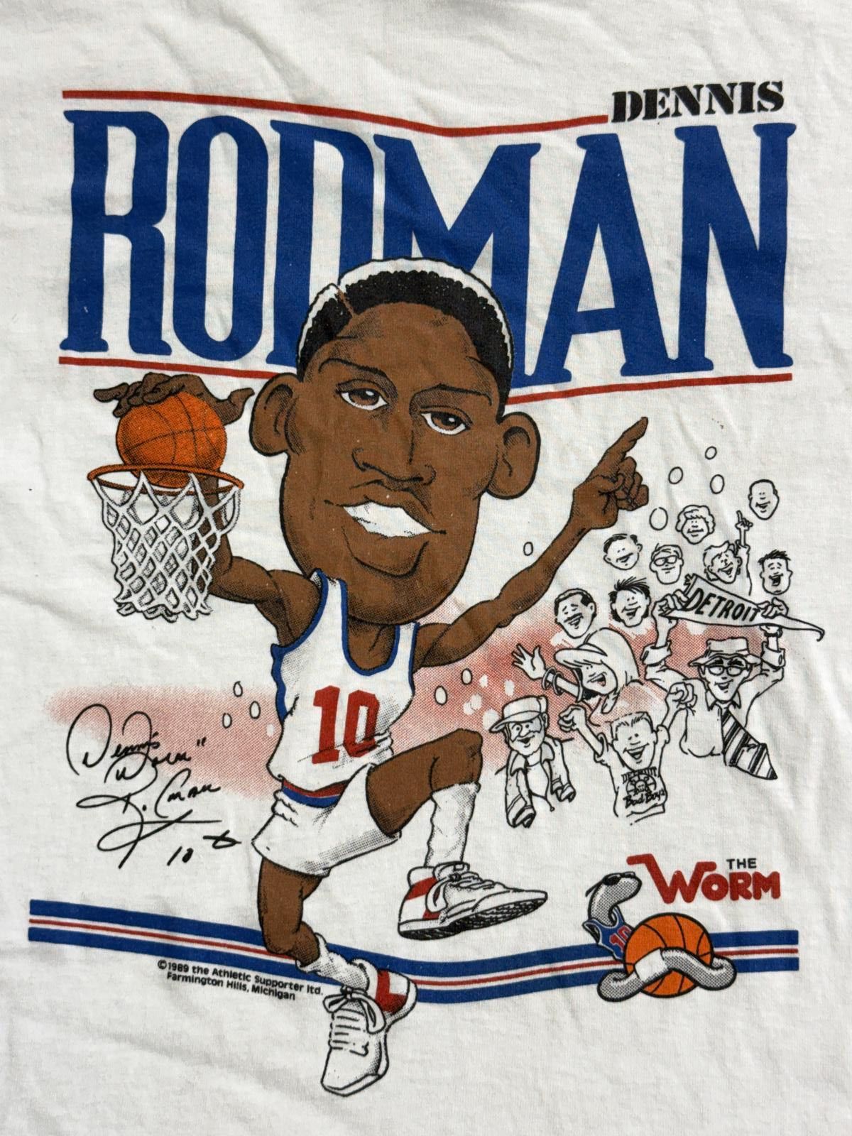 Other Vintage Dennis Rodman T-shirt Dennis Rodman Detroit - M Size US M / EU 48-50 / 2 - 2 Thumbnail