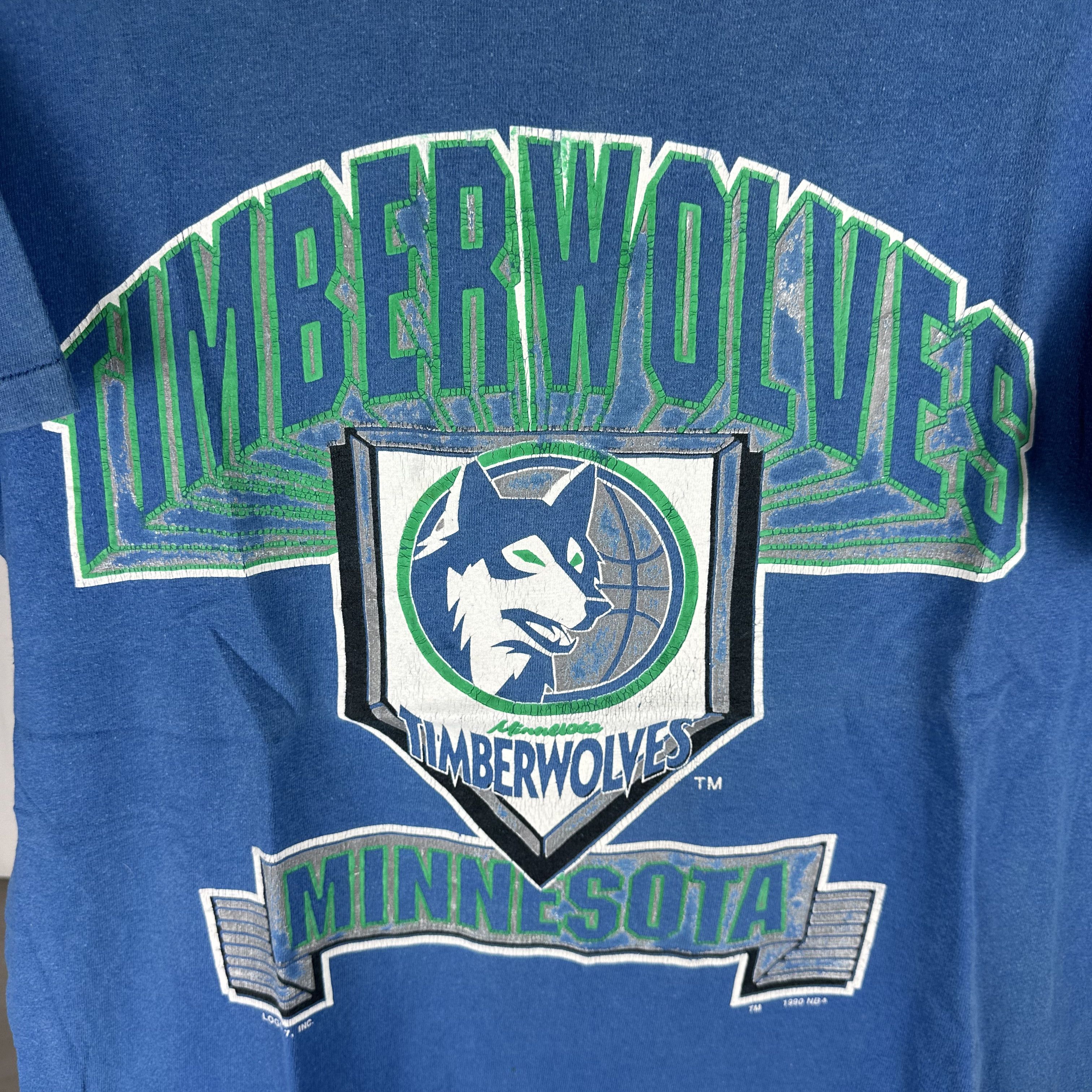 Vintage 1990 Minnesota Timberwolves Basketball NBA Large T-Shirt Size US L / EU 52-54 / 3 - 2 Thumbnail