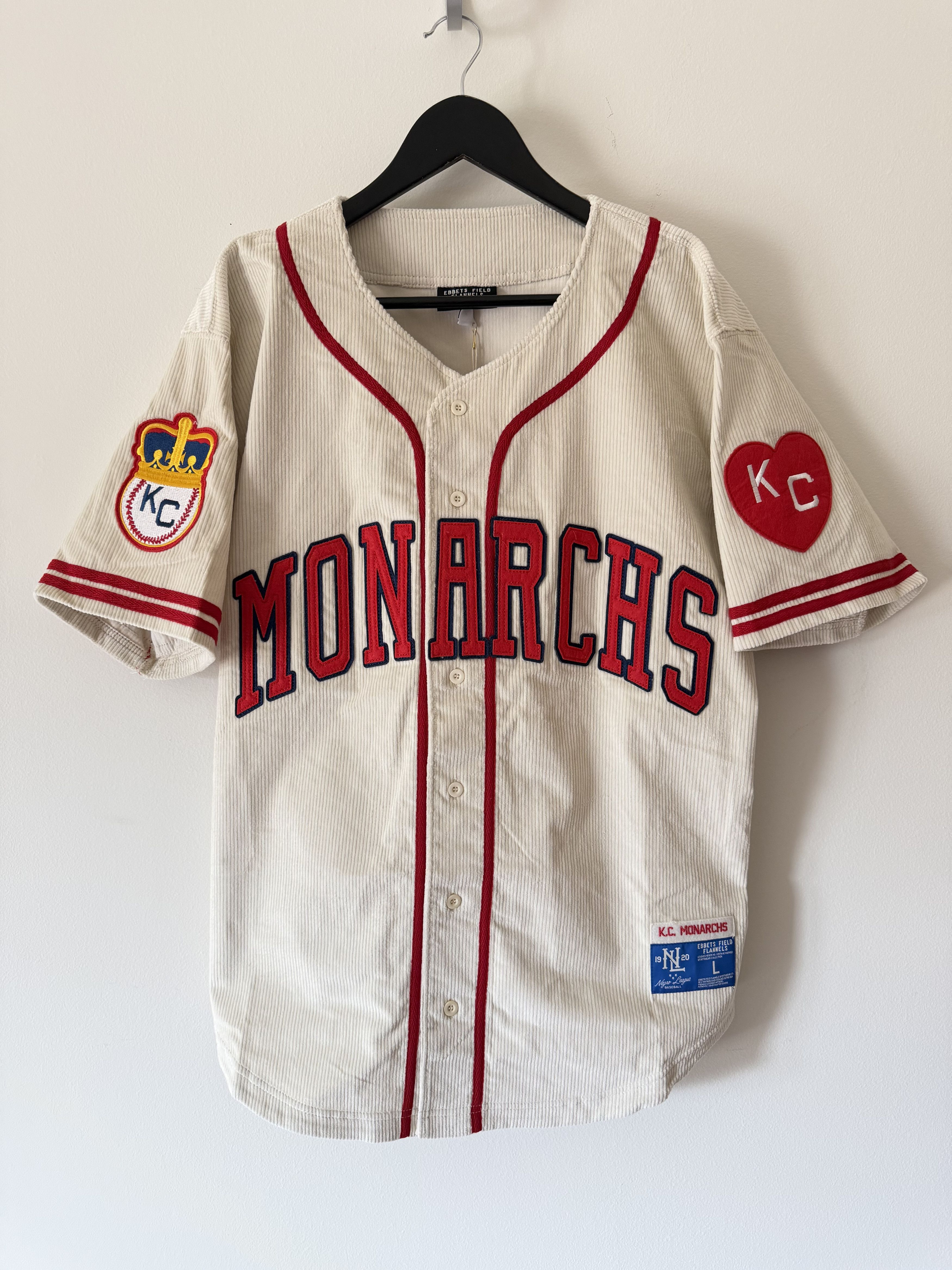 Ebbets Field Flannels Ebbets Field Kansas City Monarchs Corduroy Jersey Size US L / EU 52-54 / 3 - 1 Thumbnail