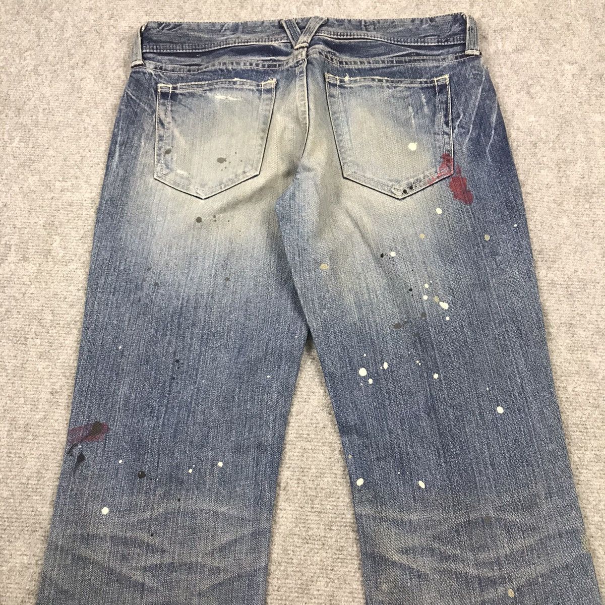 Designer × Japanese Brand FLARE🔥VANQUISH DISTRESSED BOOTCUT PAINTED DENIM PANTS 145 Size US 30 / EU 46 - 9 Thumbnail