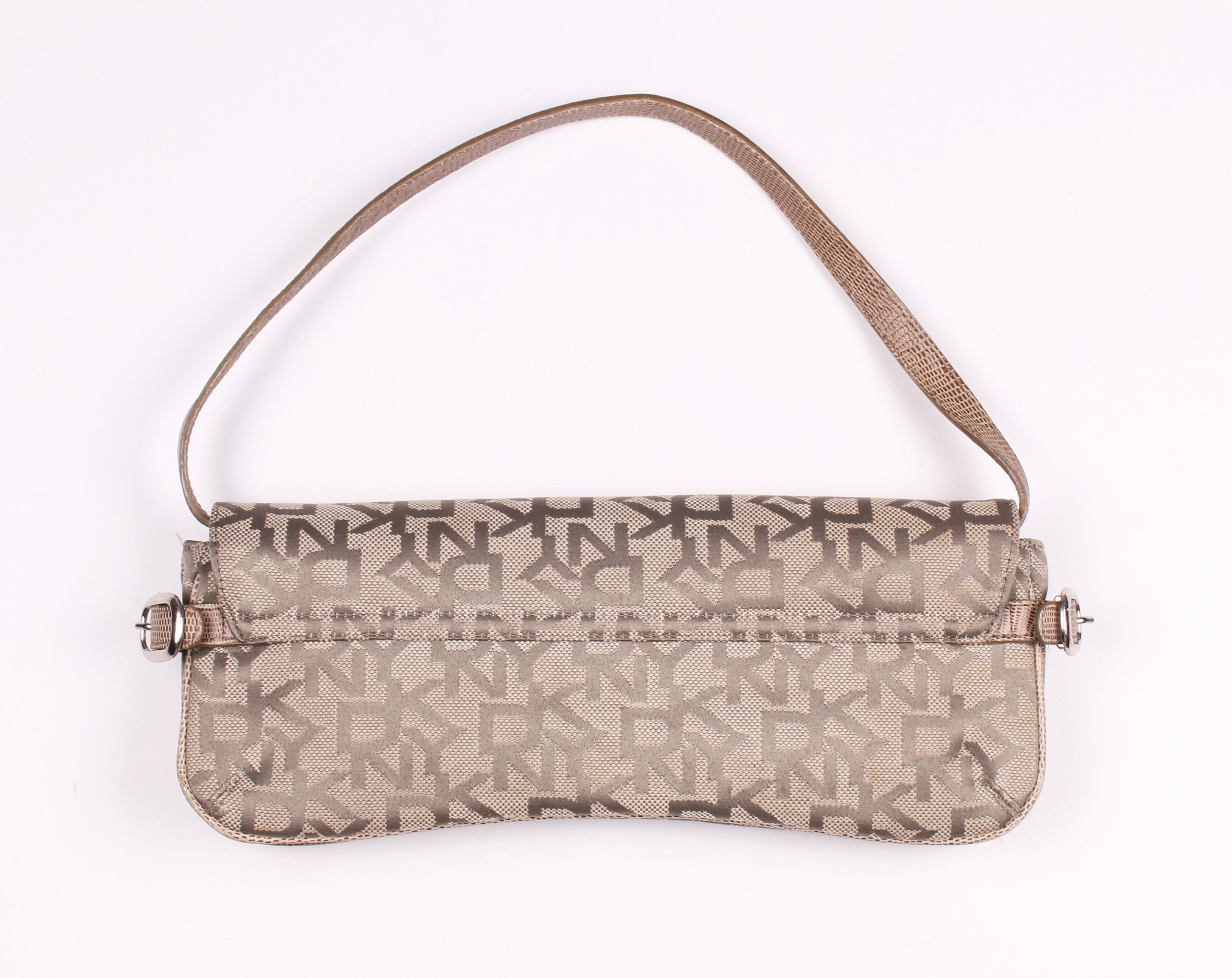 DKNY × Vintage Vintage DKNY Monogram Y2K Glam Small Shoulder Baguett Bag Size ONE SIZE - 9 Thumbnail