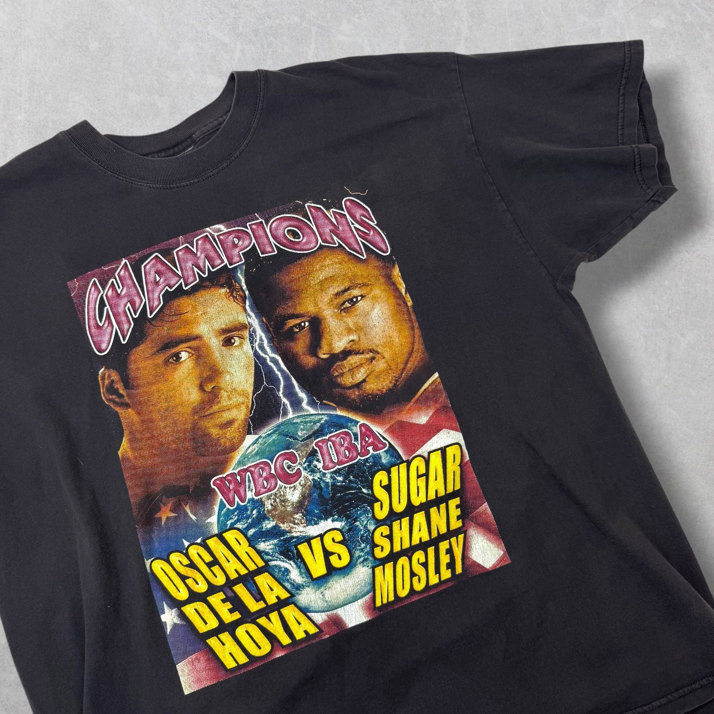 Vintage Vintage Oscar De La Hoya vs Mosley Rap Tee XL Size US XL / EU 56 / 4 - 3 Thumbnail