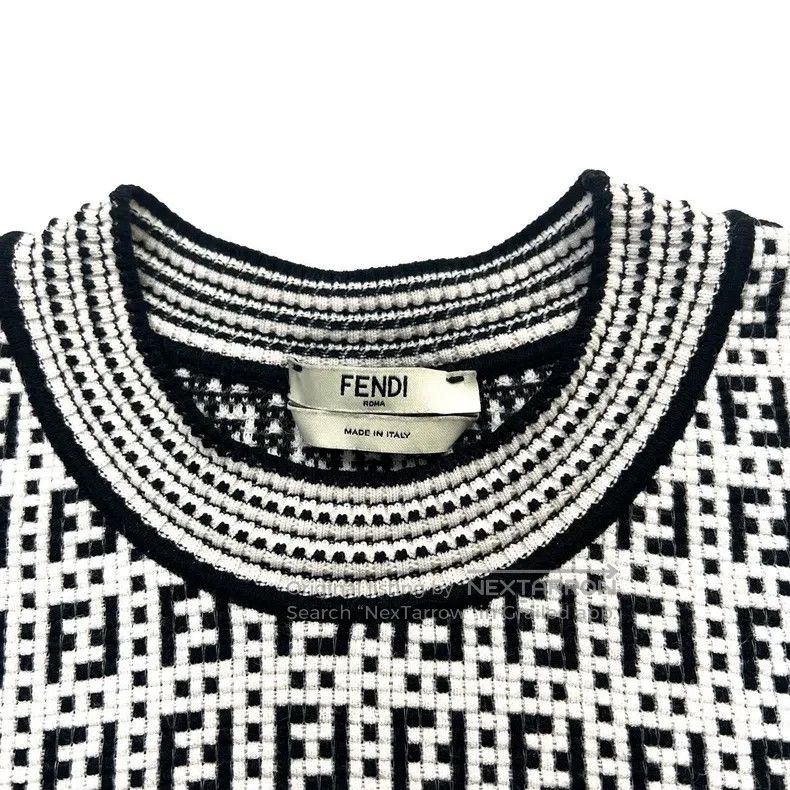 Fendi Fendi Black and white old flower FF full print knitted sho Size XS / US 0-2 / IT 36-38 - 2 Thumbnail