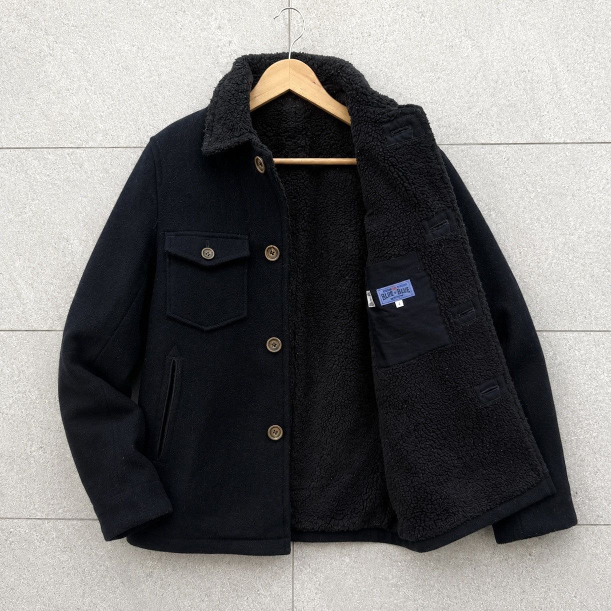 Blue Blue Japan Vintage Blue Blue Japan Sherpa Lined Winter Work Jacket Size US M / EU 48-50 / 2 - 2 Thumbnail