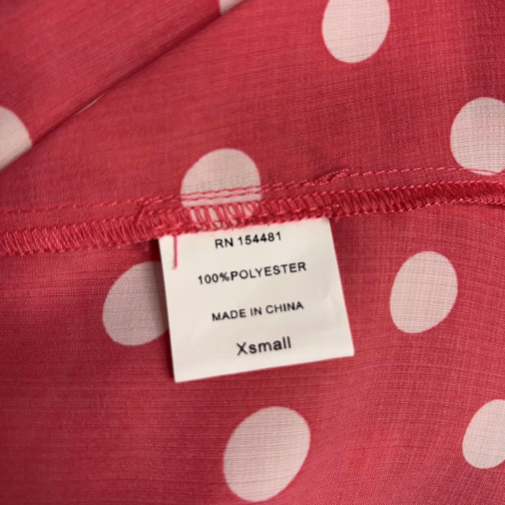 Vintage Jean-Pierre Klifa Womens XS Red White Polka Dot Long Sleeve Blouse Top Size XS / US 0-2 / IT 36-38 - 5 Thumbnail