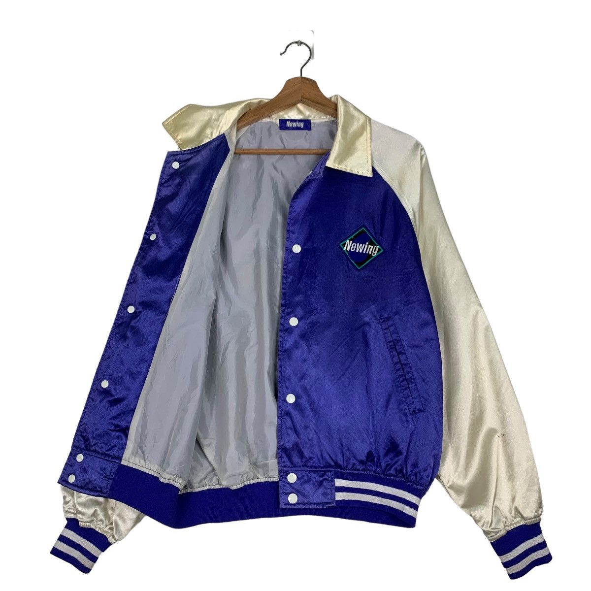 Japanese Brand NEWING Big Logo Colorblock Coach Jacket #0386-C18 Size US L / EU 52-54 / 3 - 10 Thumbnail
