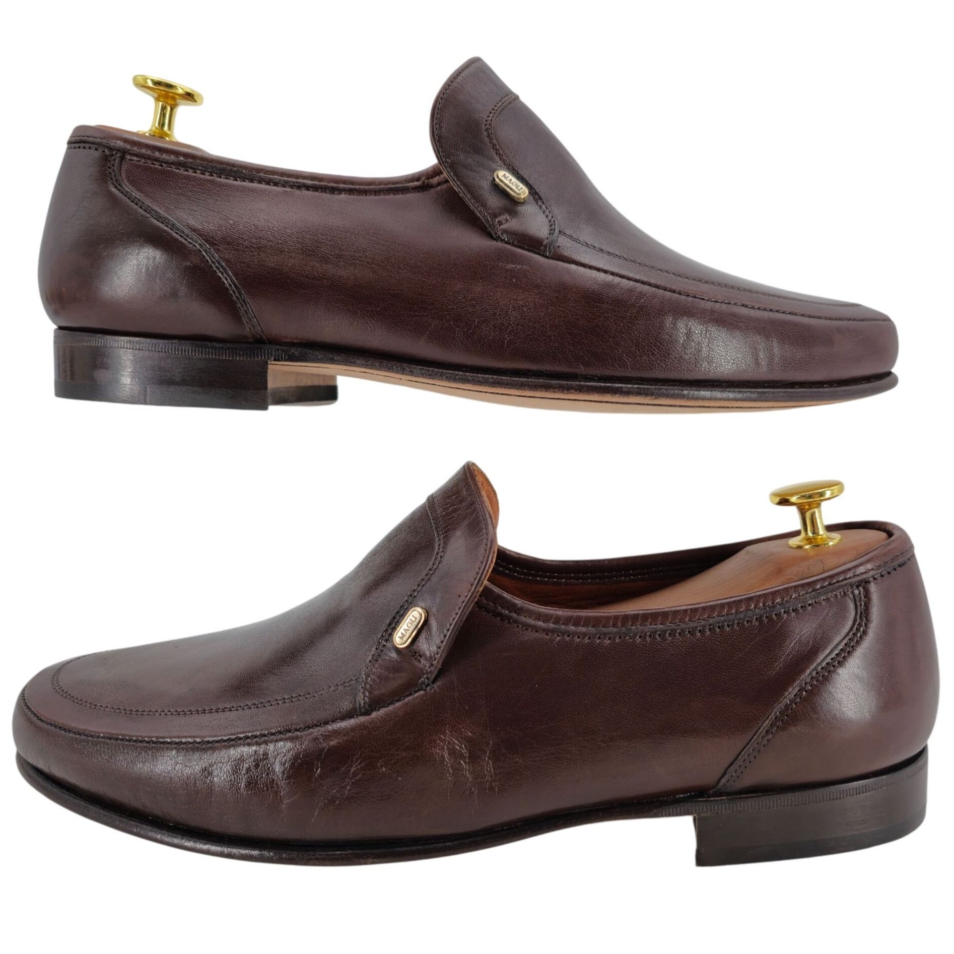 Bruno Magli Vintage NEW Bruno Magli Italy Men 10 Brown Dress Shoe Loafer Size US 10 / EU 43 - 4 Thumbnail