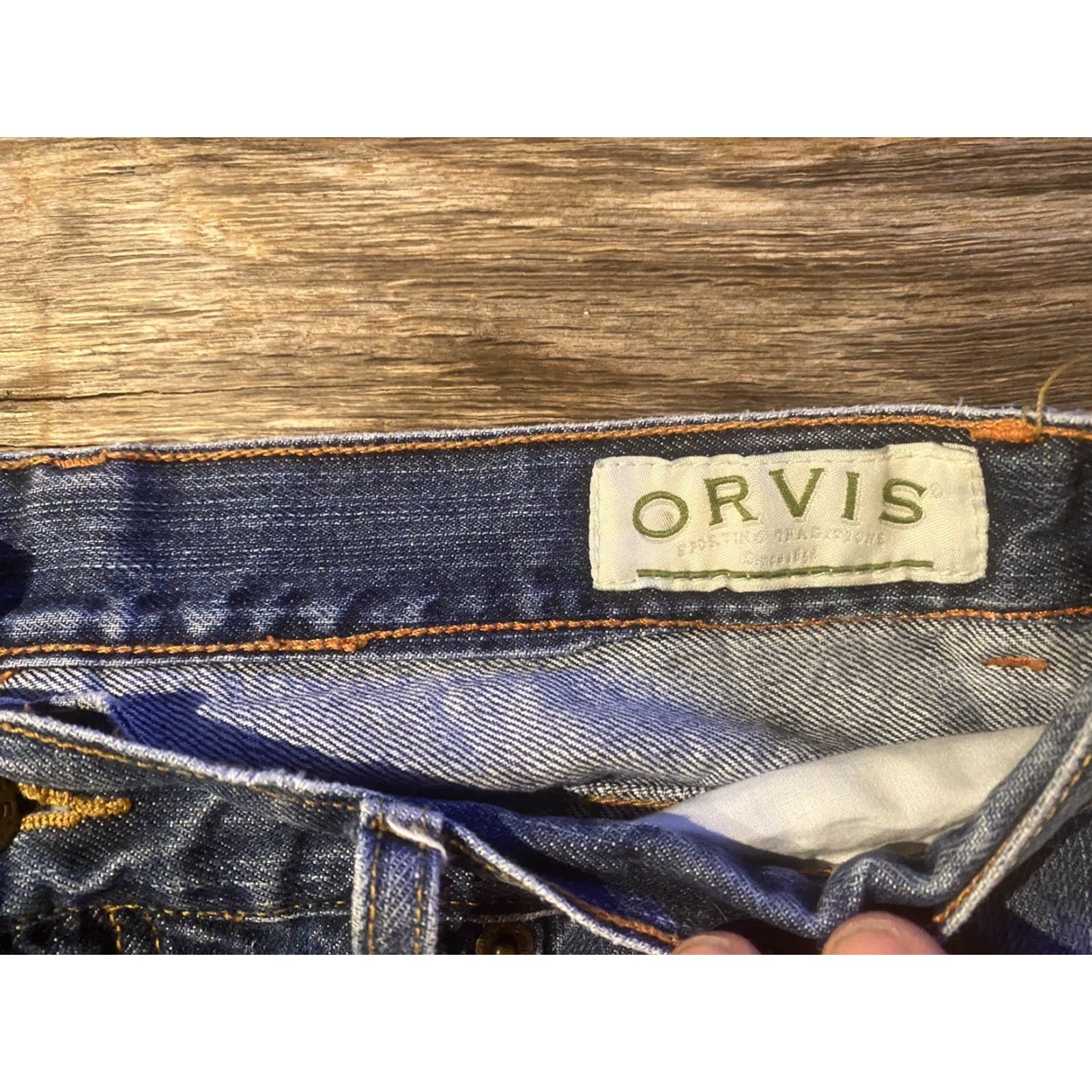 Orvis Orvis Jeans Mens 36x33 Denim Medium Wash Straight Classic Zip Inseam 33/34 Blue Cotton Vintage No Size US 36 / EU 52 - 5 Thumbnail