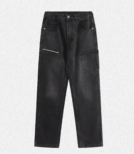 Japanese Brand Men's zipper design vintage washed distressed casual jeans Size US 32 / EU 48 - 5 Thumbnail