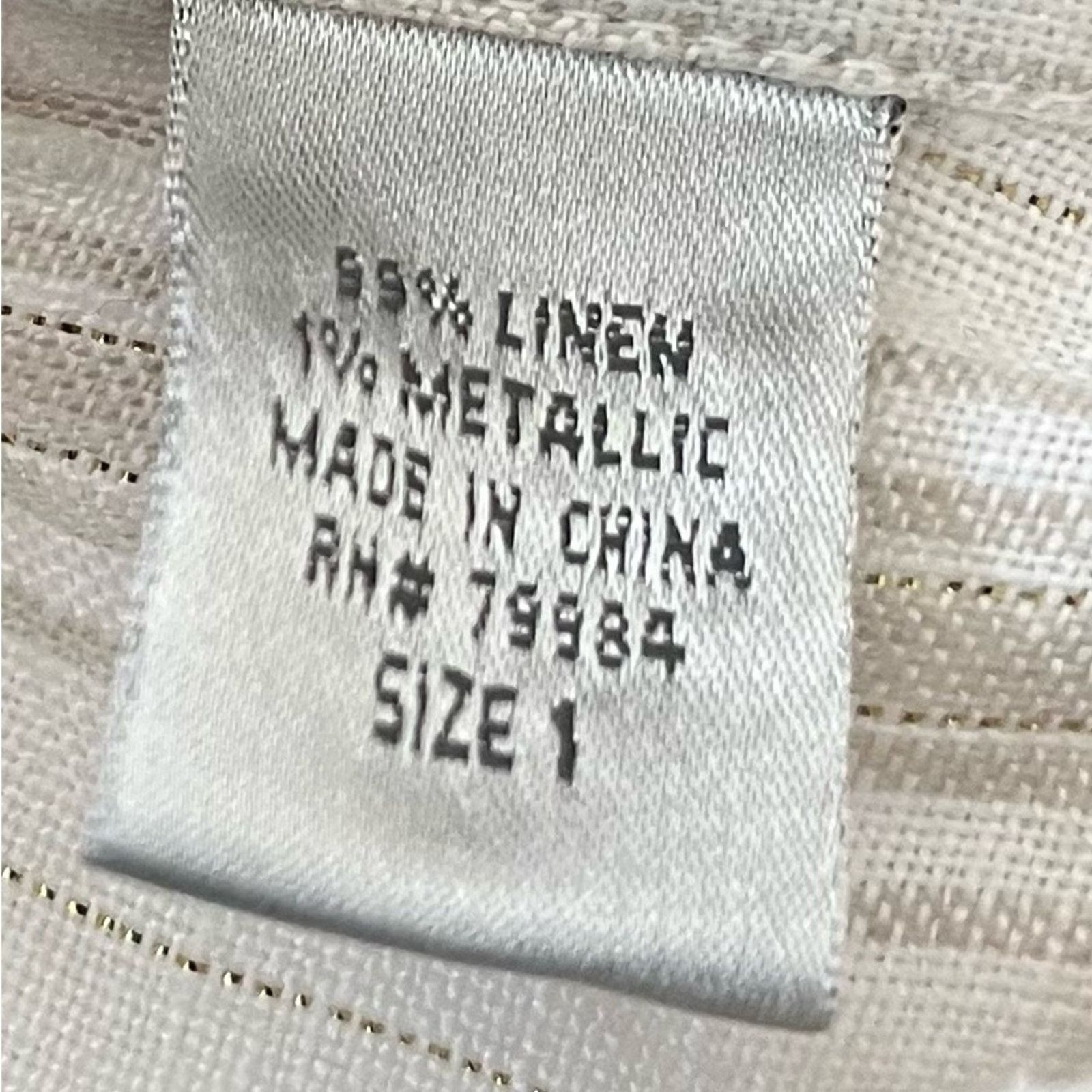 Chicos Chico’s 99% linen long sleeve button front blouse,size 1 (8) Size M / US 6-8 / IT 42-44 - 5 Thumbnail