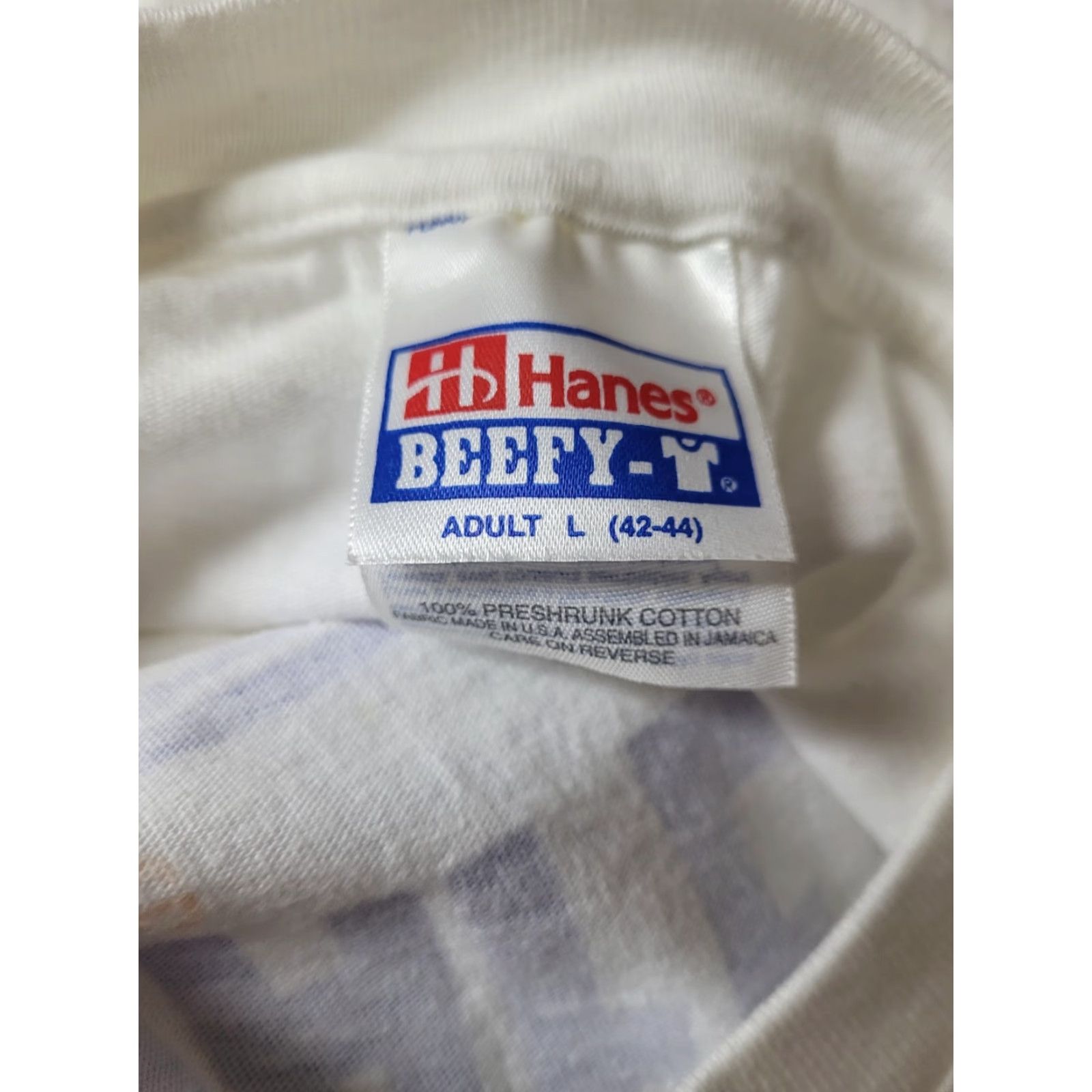 Hanes VTG Hanes T-Shirt LA Cafe Adrian MI Nightclub Bar Defunct 4460 W. Maumee St. Primitive? Large White Men Shirt Size US L / EU 52-54 / 3 - 3 Thumbnail