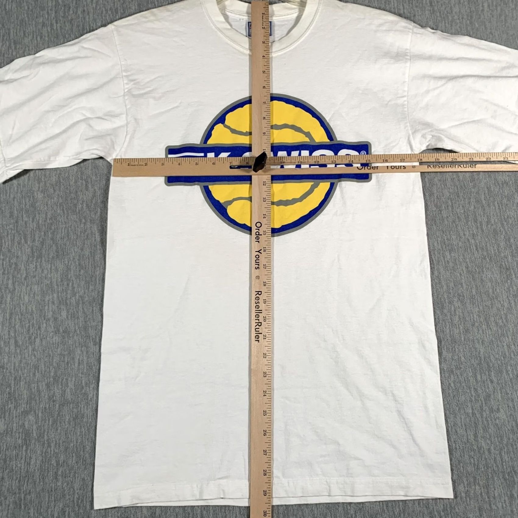 Bally VINTAGE AllSport T-Shirt Mens Medium White Tennis Ball Graphic 90s K-Swiss Shirt Crew Neck Short Sleeve Heavyweight Cotton Mens Size US M / EU 48-50 / 2 - 6 Thumbnail