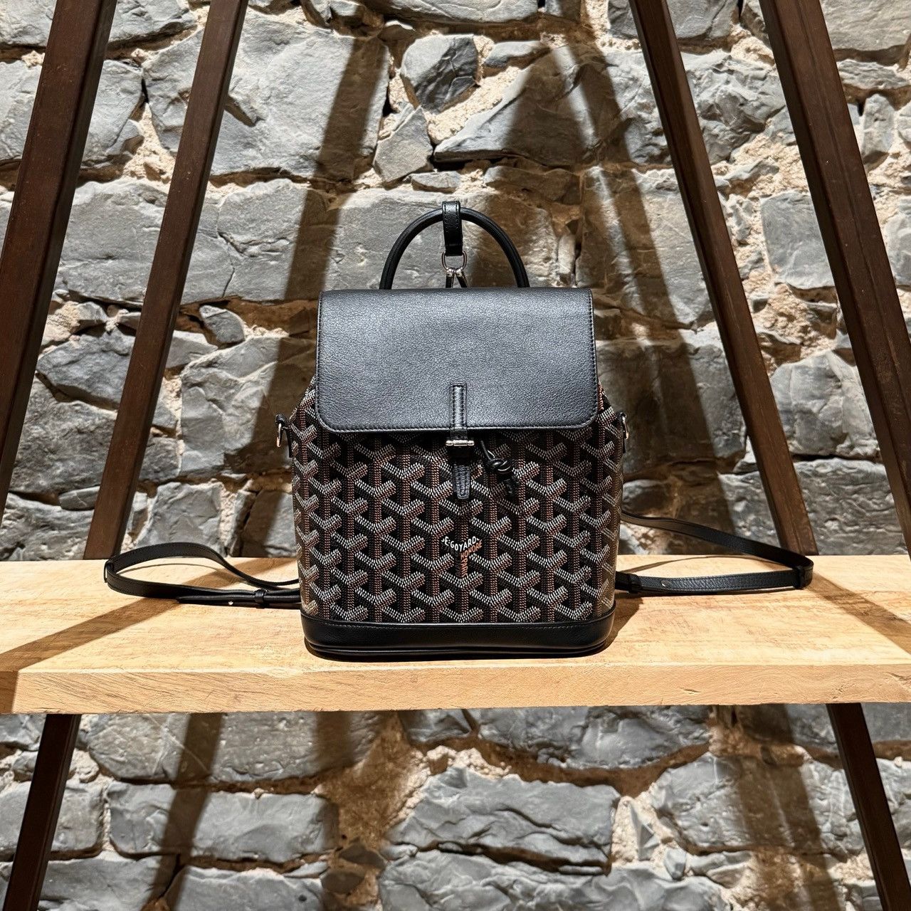 Goyard 2019 Black Goyardine Mini Alpin Convertible Backpack