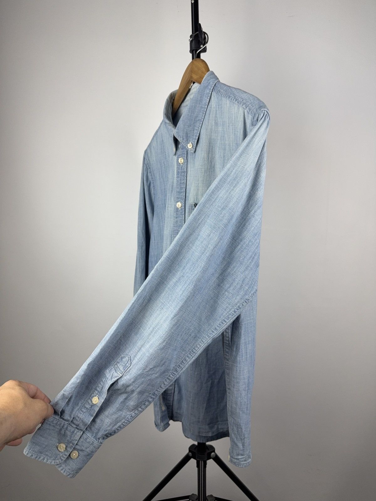 Lee Western Lee Light Denim Button-Down Shirt Vintage Style Size US XL / EU 56 / 4 - 7 Thumbnail