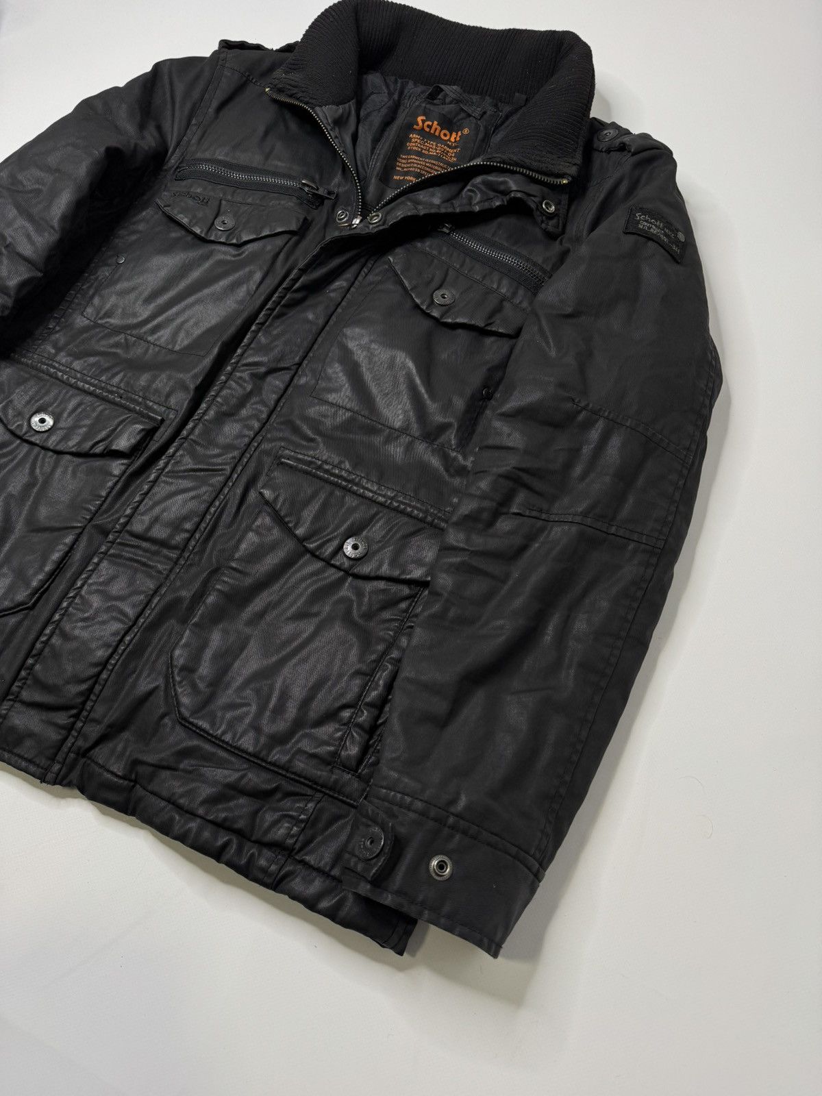 Schott Vintage rare Schott USA Waxed Parka coat 90s 00s barbour old Size US XL / EU 56 / 4 - 2 Thumbnail