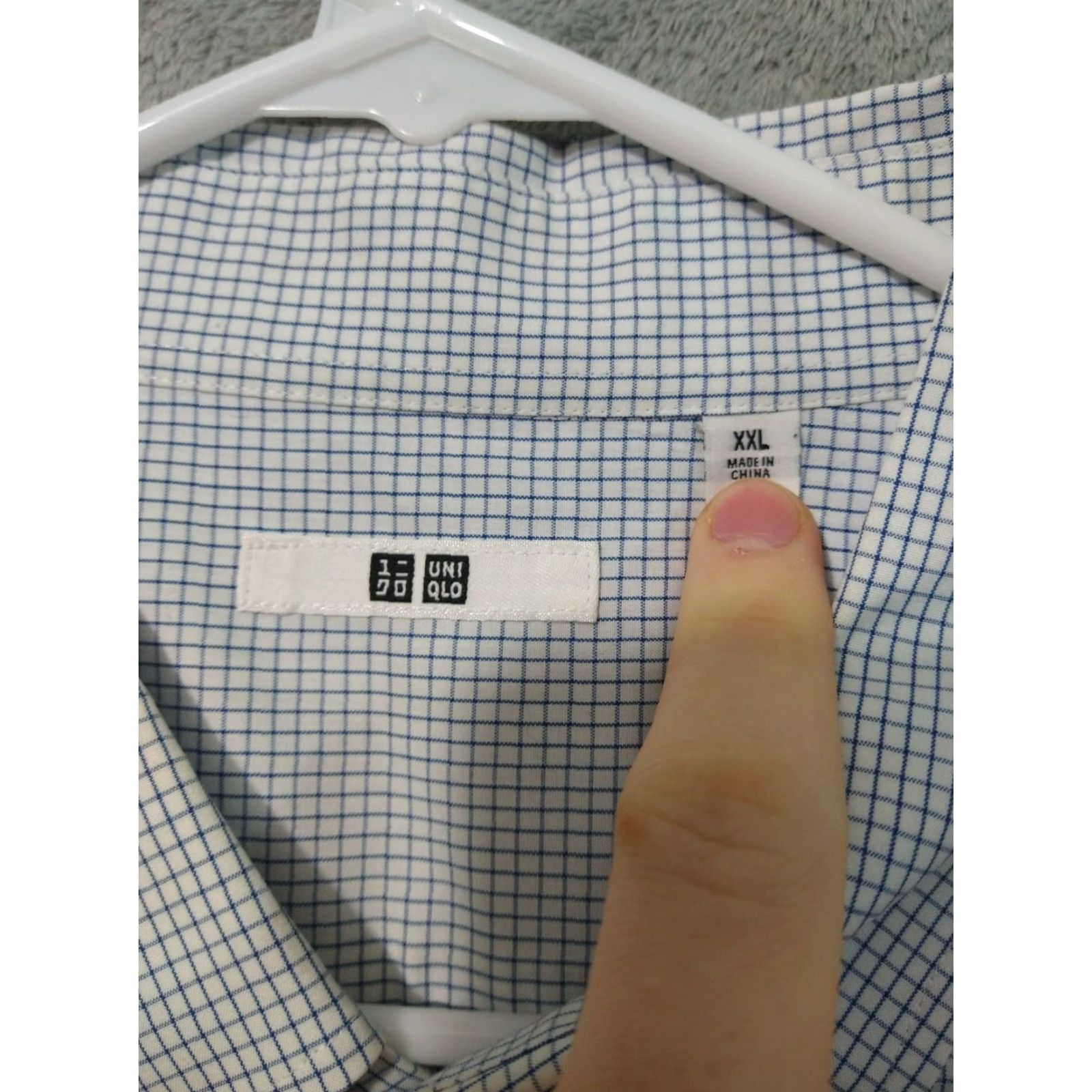 Uniqlo Uniqlo Shirt Mens 2XL White Blue Check Long Sleeve Button Down Cotton Lot of 2 Size US XXL / EU 58 / 5 - 6 Thumbnail