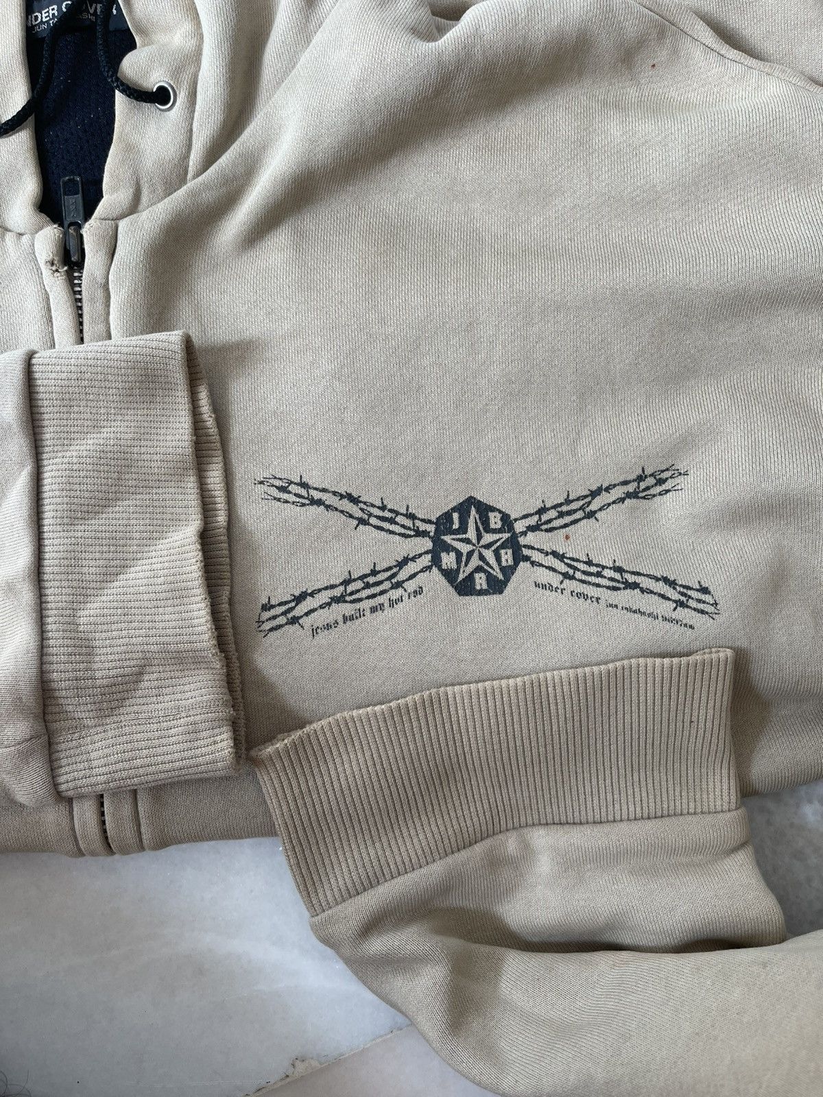 A.F.F.A. × Undercover A/W1996 Undercover 'Jesus Built My Hot Rod' Thermal Hoodie Size US XL / EU 56 / 4 - 15 Thumbnail