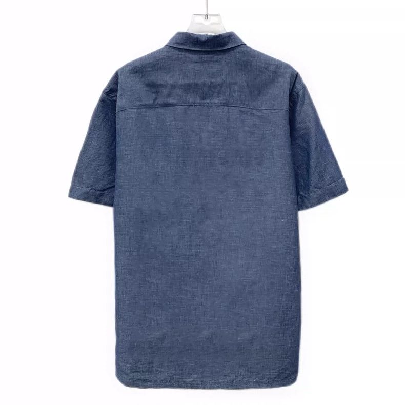 Loro Piana LORO PIANA Blue collar single-breasted short-sleeved shirt Size M / US 6-8 / IT 42-44 - 2 Thumbnail