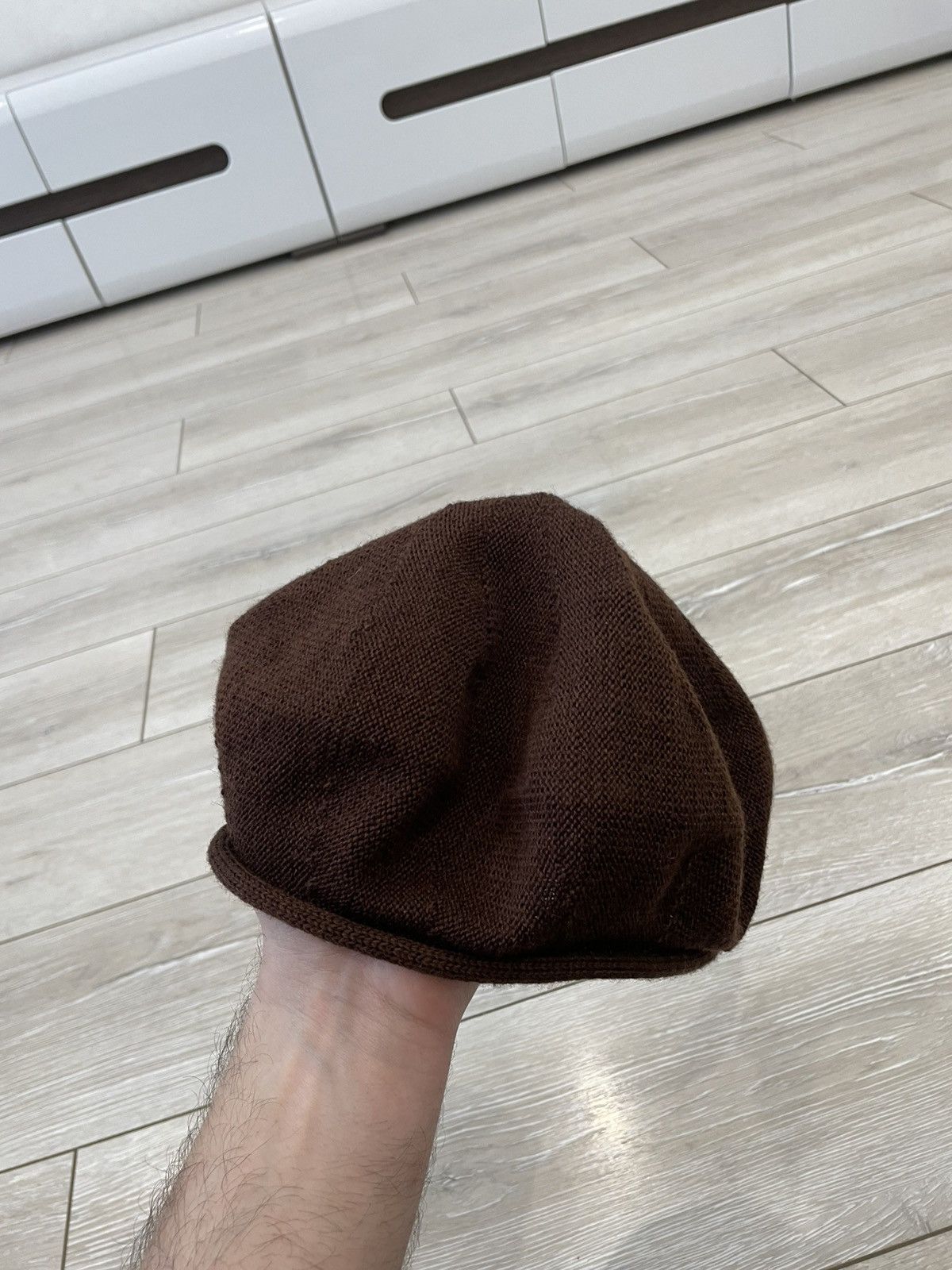 Vintage GIORGIO ARMANI Light Brown Wool Beret hat