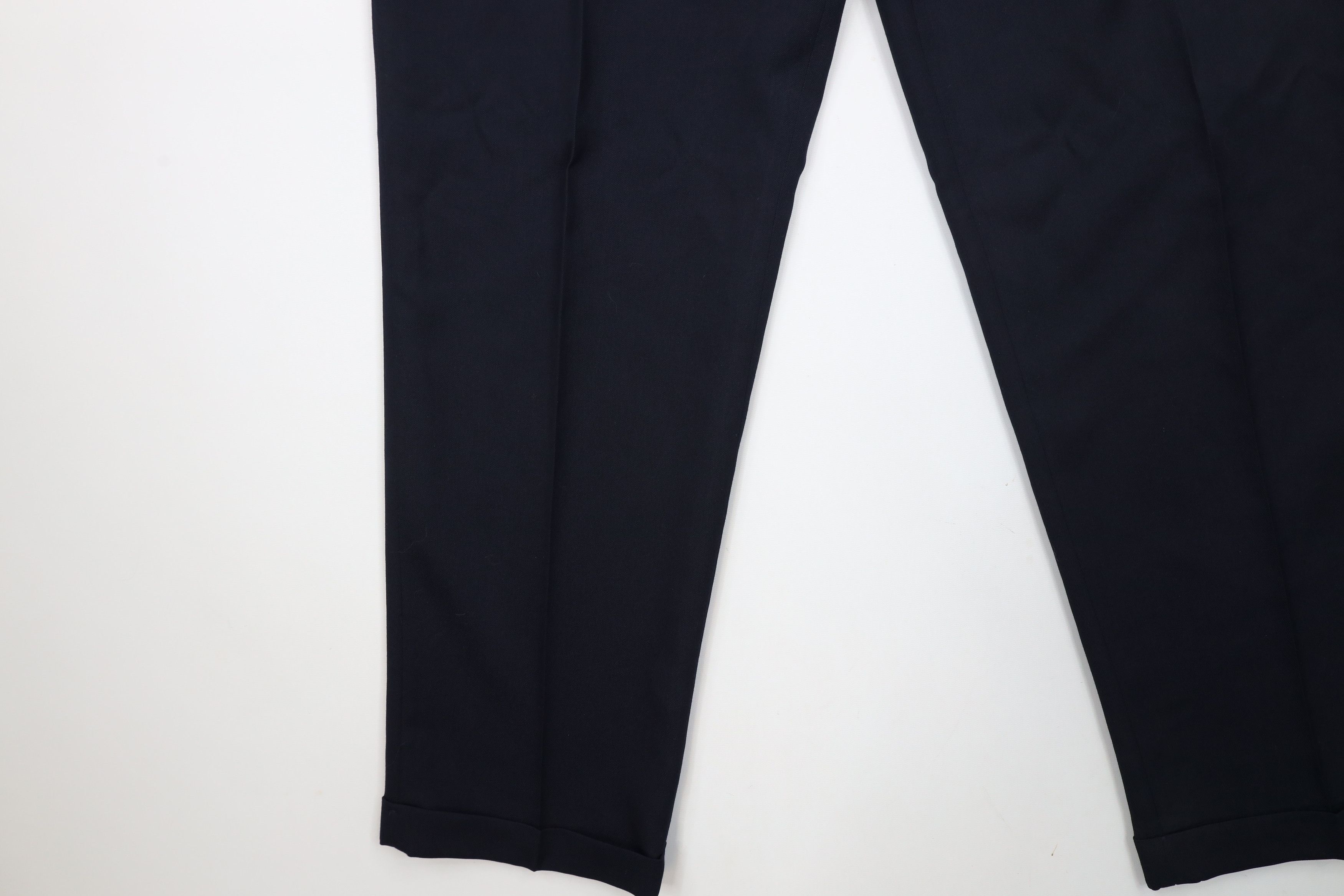 Vintage Vintage 90s Streetwear Pleated Cuffed Chino Pants Navy Blue Size US 32 / EU 48 - 6 Thumbnail
