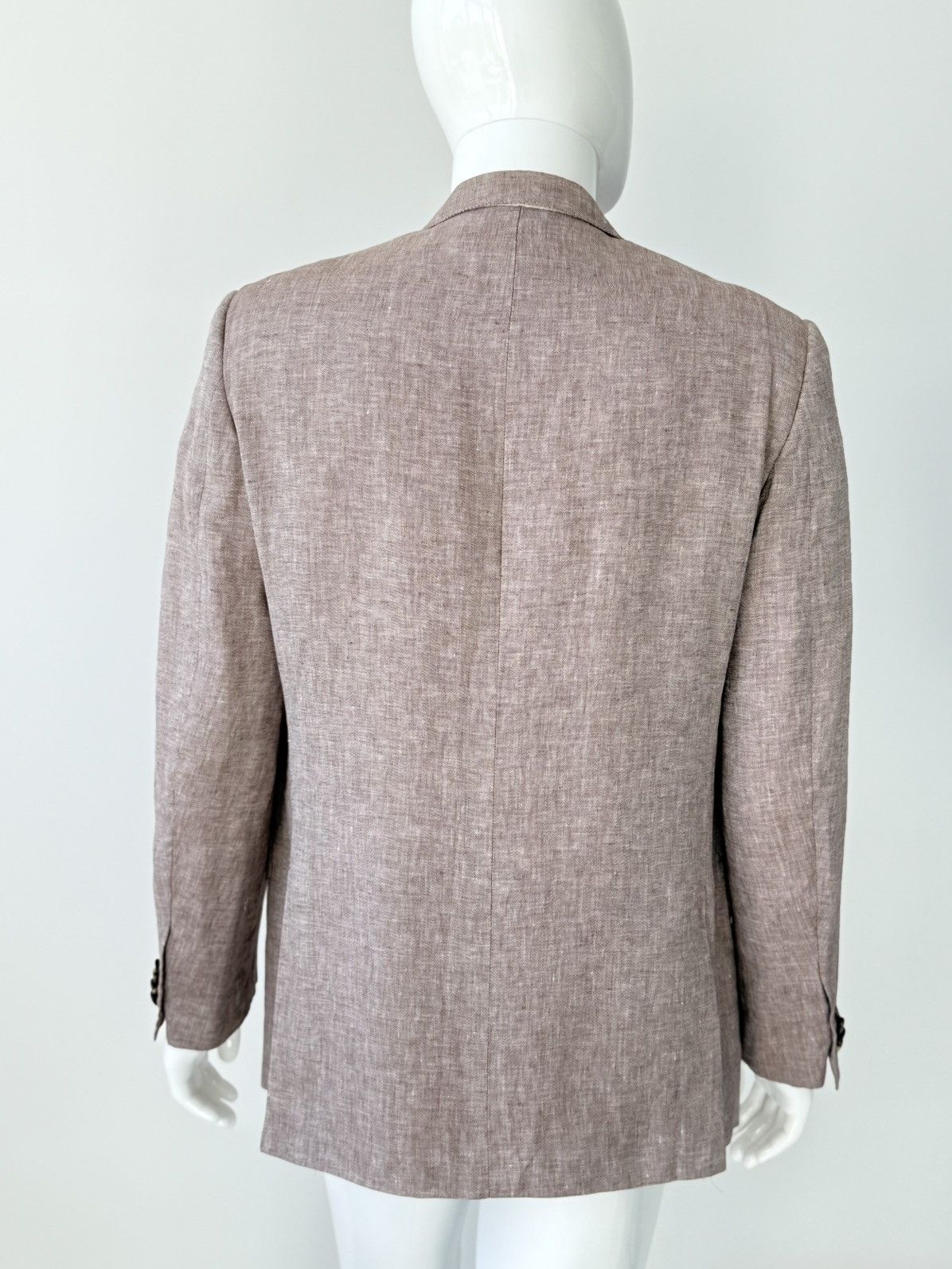 Isaia Isaia Napoli Beige Linen Blazer 3-Button Tailored Jacket Size 42R - 7 Thumbnail
