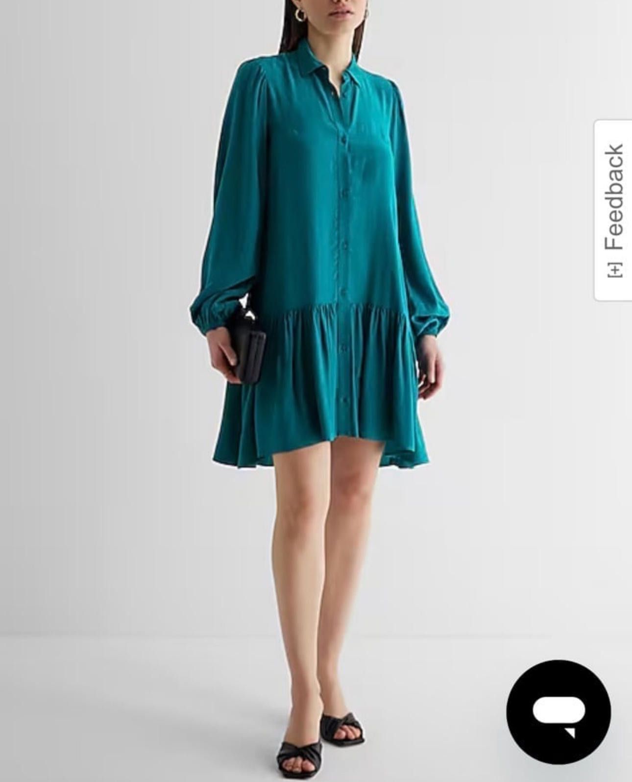 Express Express Stylish Teal Button-Up Dress Size XL / US 12-14 / IT 48-50 - 1 Thumbnail