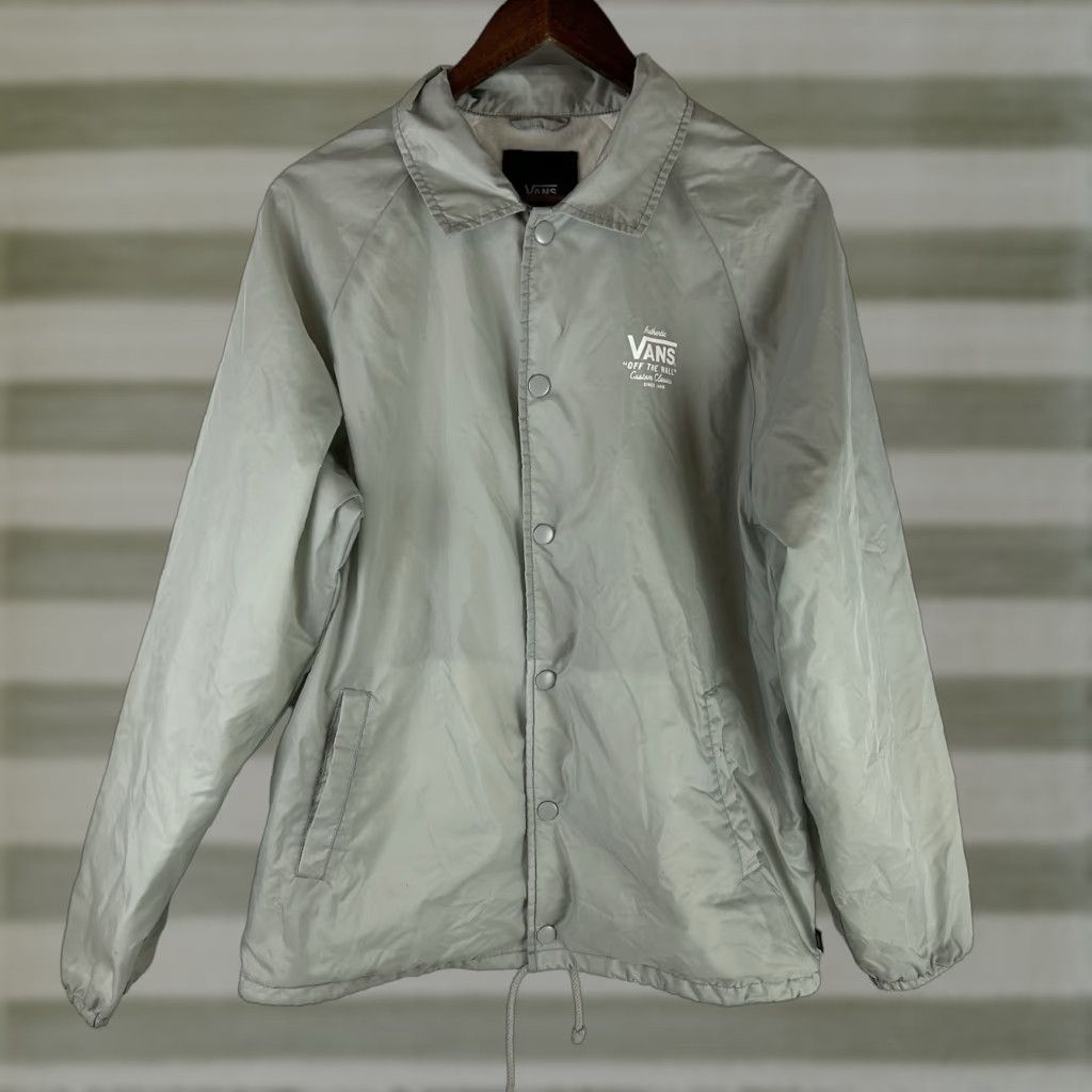 Vans VANS Off the Wall Jacket Mens M Gray Snap Button Long Sleeve Pockets Windbreaker Outdoors Casual Size US M / EU 48-50 / 2 - 1 Thumbnail