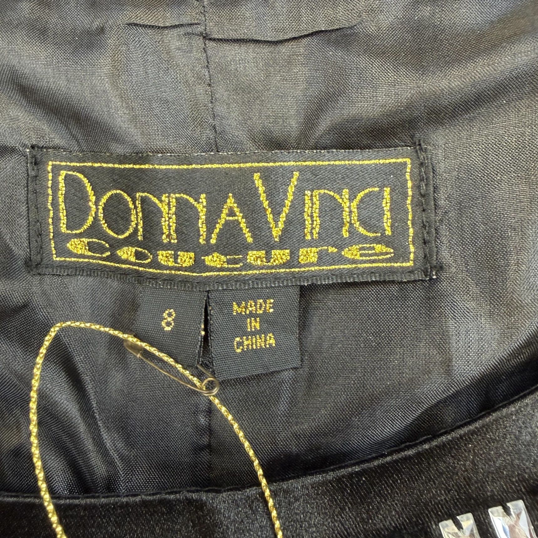Vintage Donna Vinci Couture Top Womens 8 Black Sleeveless Beaded Neckline Formal Size M / US 6-8 / IT 42-44 - 6 Thumbnail