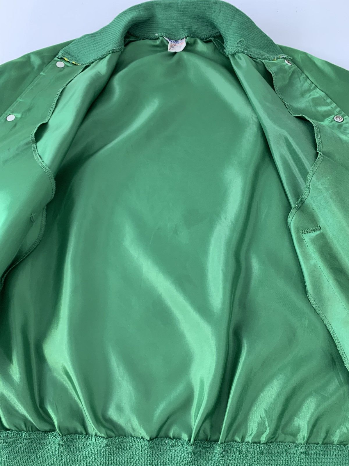 Other 90s Green Satin Bomber Varsity Jacket Made In Usa Plain Size US M / EU 48-50 / 2 - 5 Thumbnail