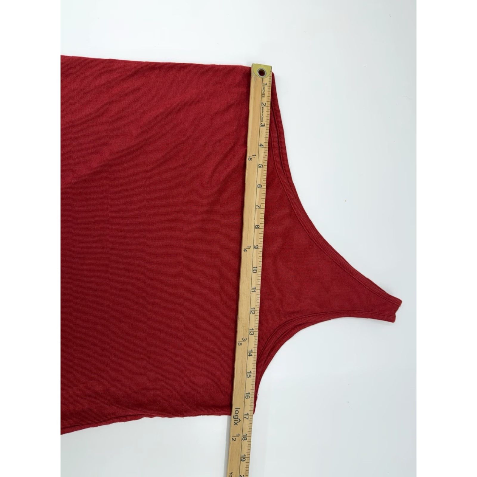 Vintage A New Day Red One Shoulder Tank Top XXL Womens Casual Sleeveless Ribbed Strap Cotton Modal Spandex Size XXL / US 16-18 / IT 52-54 - 6 Thumbnail