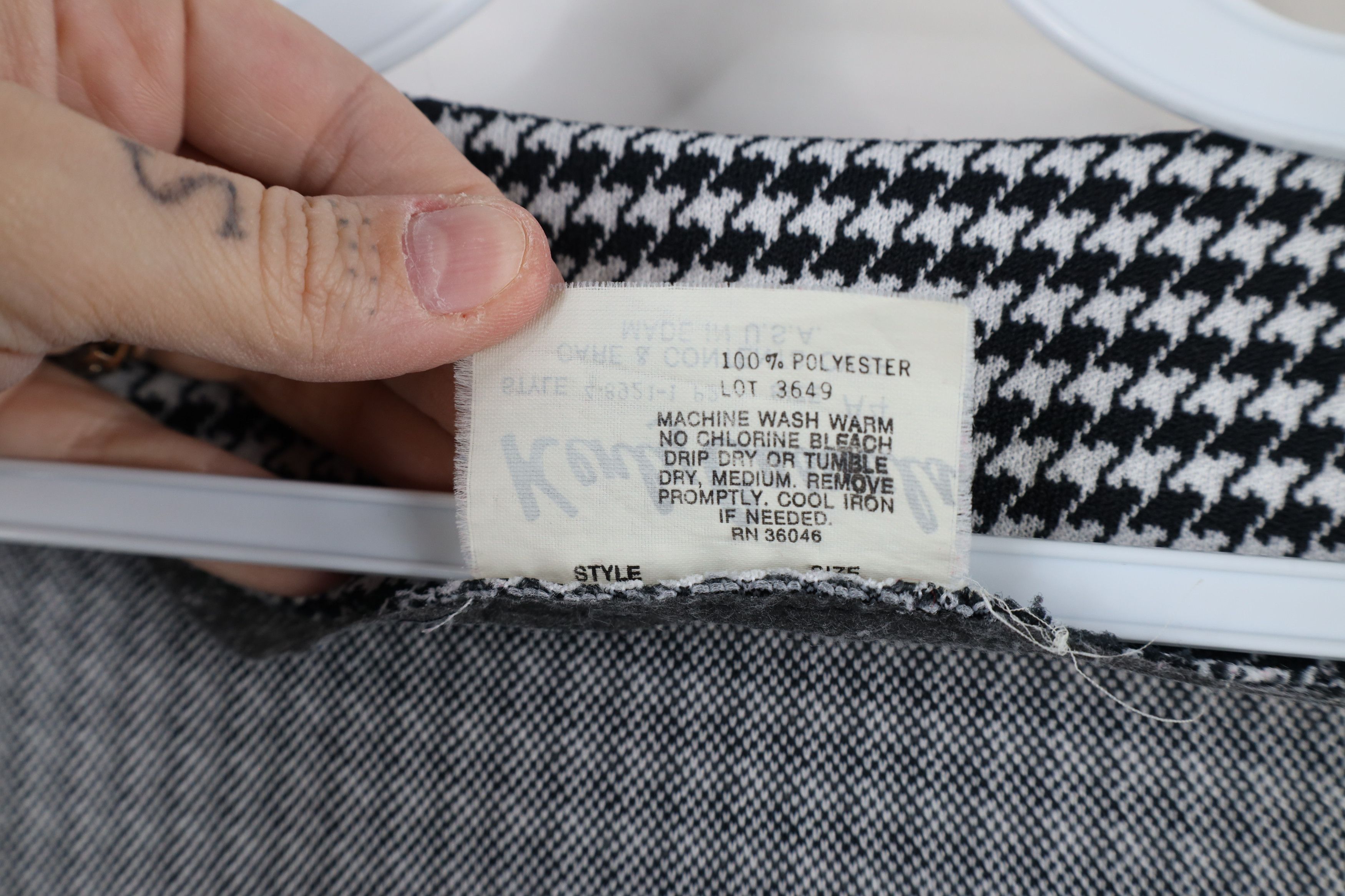 Vintage Vintage 60s Streetwear Houndstooth Knit Blazer Jacket USA Size S / US 4 / IT 40 - 9 Thumbnail