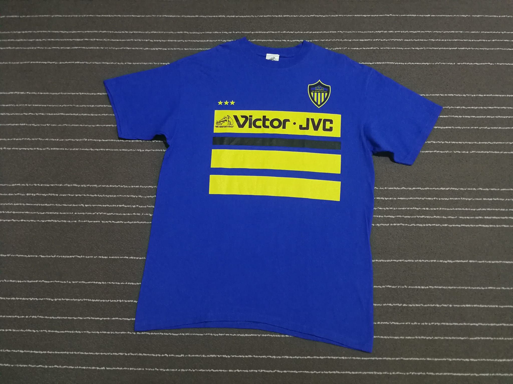 image of Victor X Jvc X Nobby Company Tee M in Blue, Men's (Size Medium)