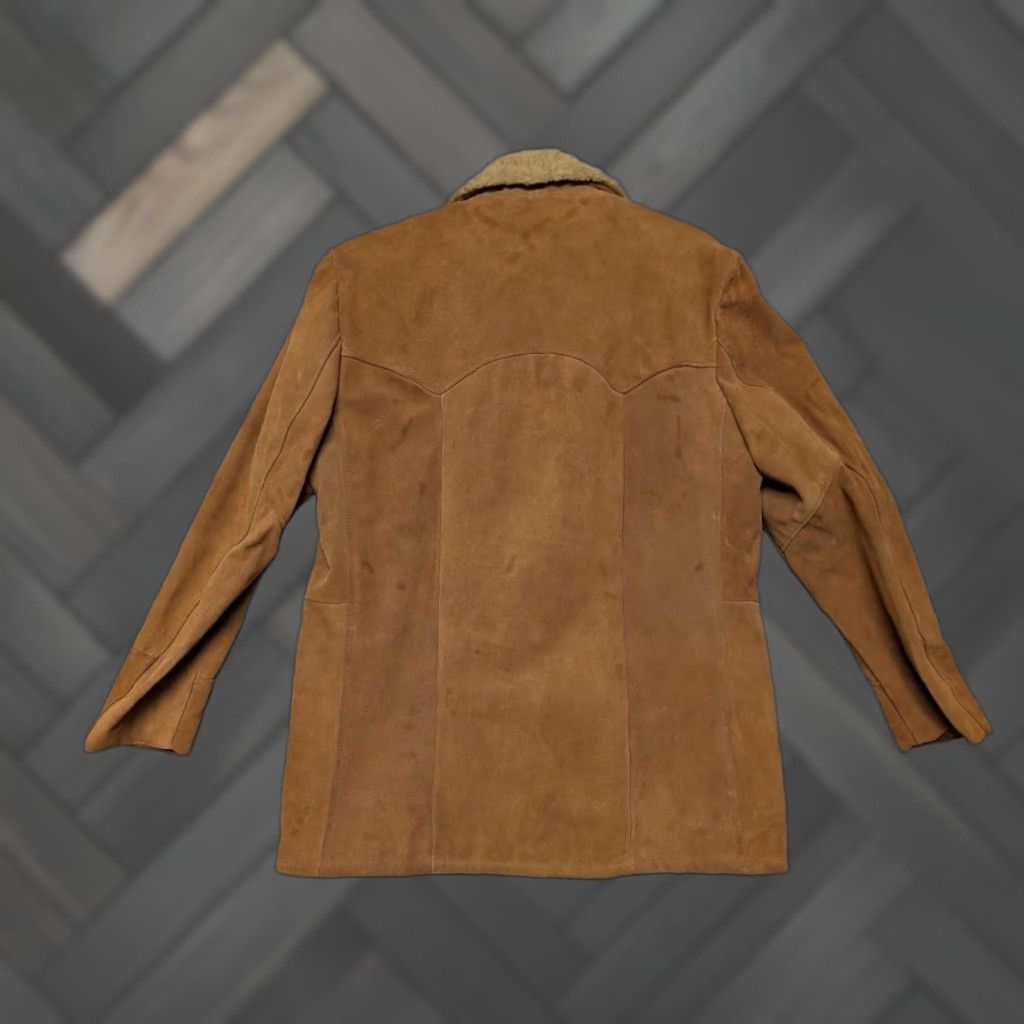 Vintage VINTAGE Gary Gordon leather coat Jacket Men 42 Brown Split-Suede Cowhide Sherpa Southwestern 90s Mens Size US M / EU 48-50 / 2 - 1 Thumbnail