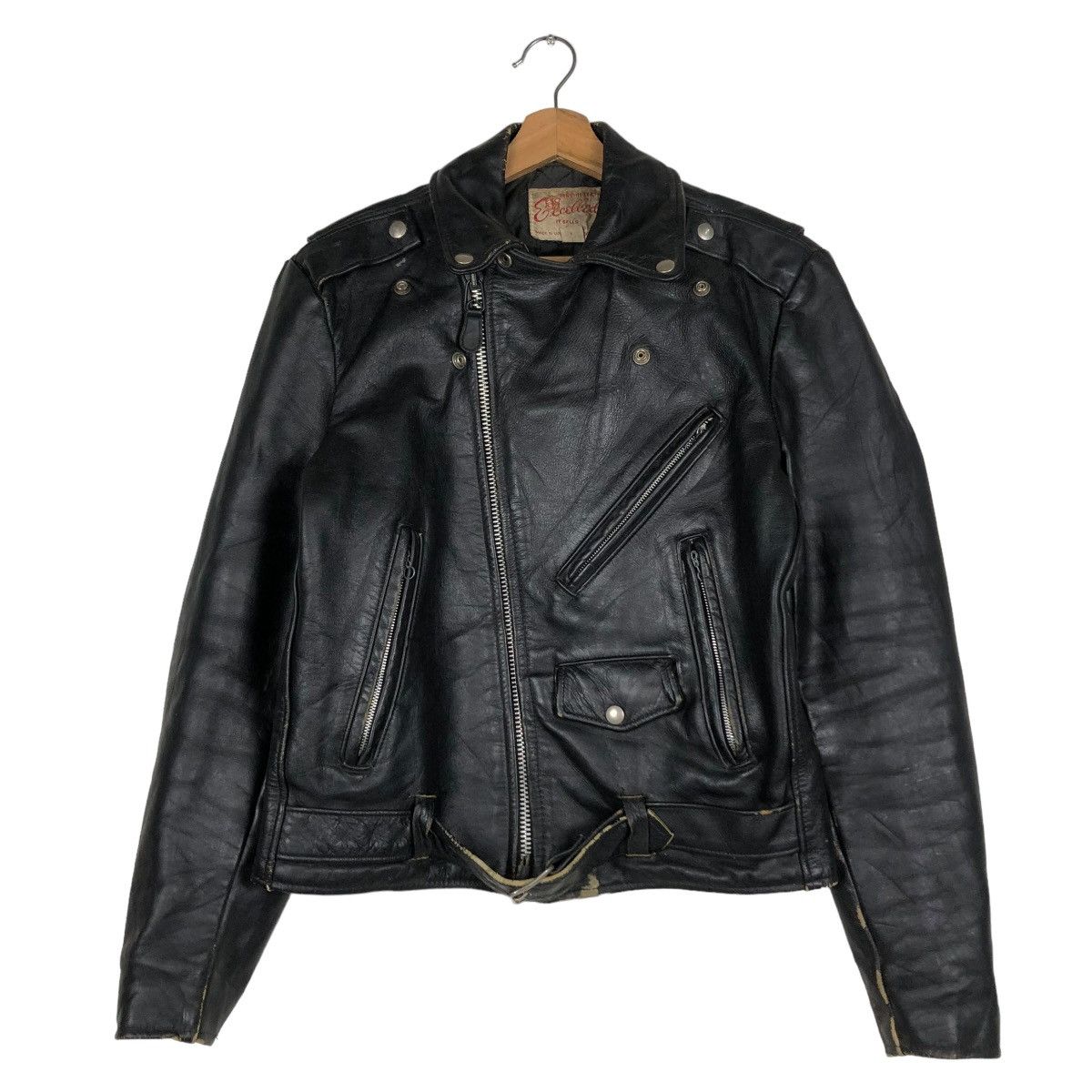 Aero Leathers 🔥VTG 60’s BIKER LEATHER JACKET DOUBLE COLLAR EXCELLED USA Size US M / EU 48-50 / 2 - 10 Thumbnail