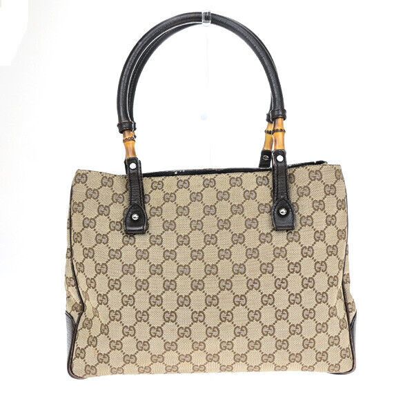 Gucci Bamboo Beige Canvas Handbag (Pre-Owned) Size ONE SIZE - 1 Thumbnail