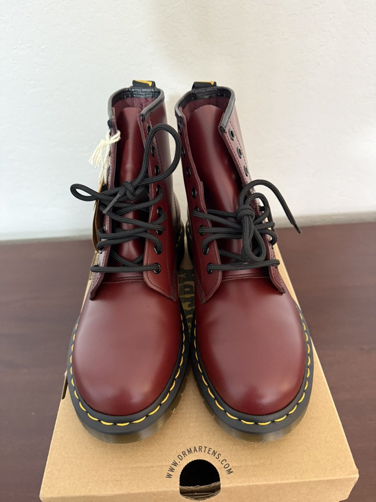 Dr. Martens NWT Dr. Martens 1460 Smooth Leather Lace Up Cherry Red Boots Size US 8 / EU 41 - 3 Thumbnail