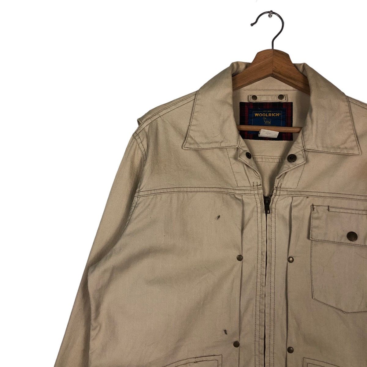 Woolrich Woolen Mills 🔥Vintage Biker Jacket Woolrich Blanket Tartan Lining Size US L / EU 52-54 / 3 - 7 Thumbnail